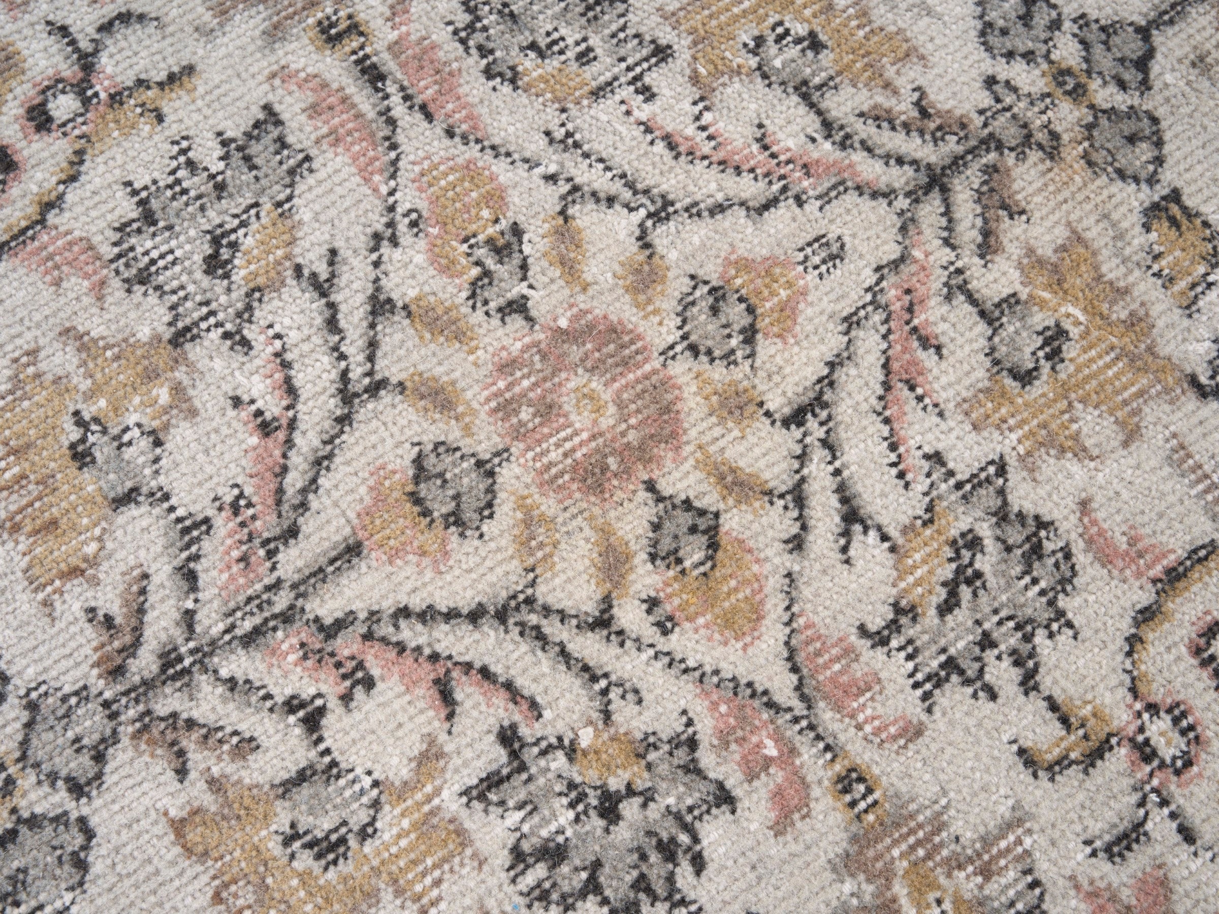 Turkish Isparta area rug in cream and tan, view 7 of 10
