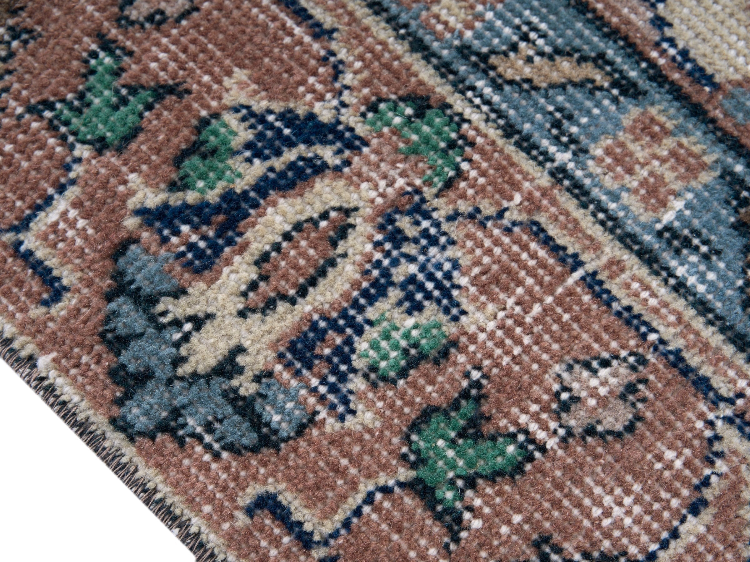 Turkish Isparta area rug in ivory and rose, view 6 of 10