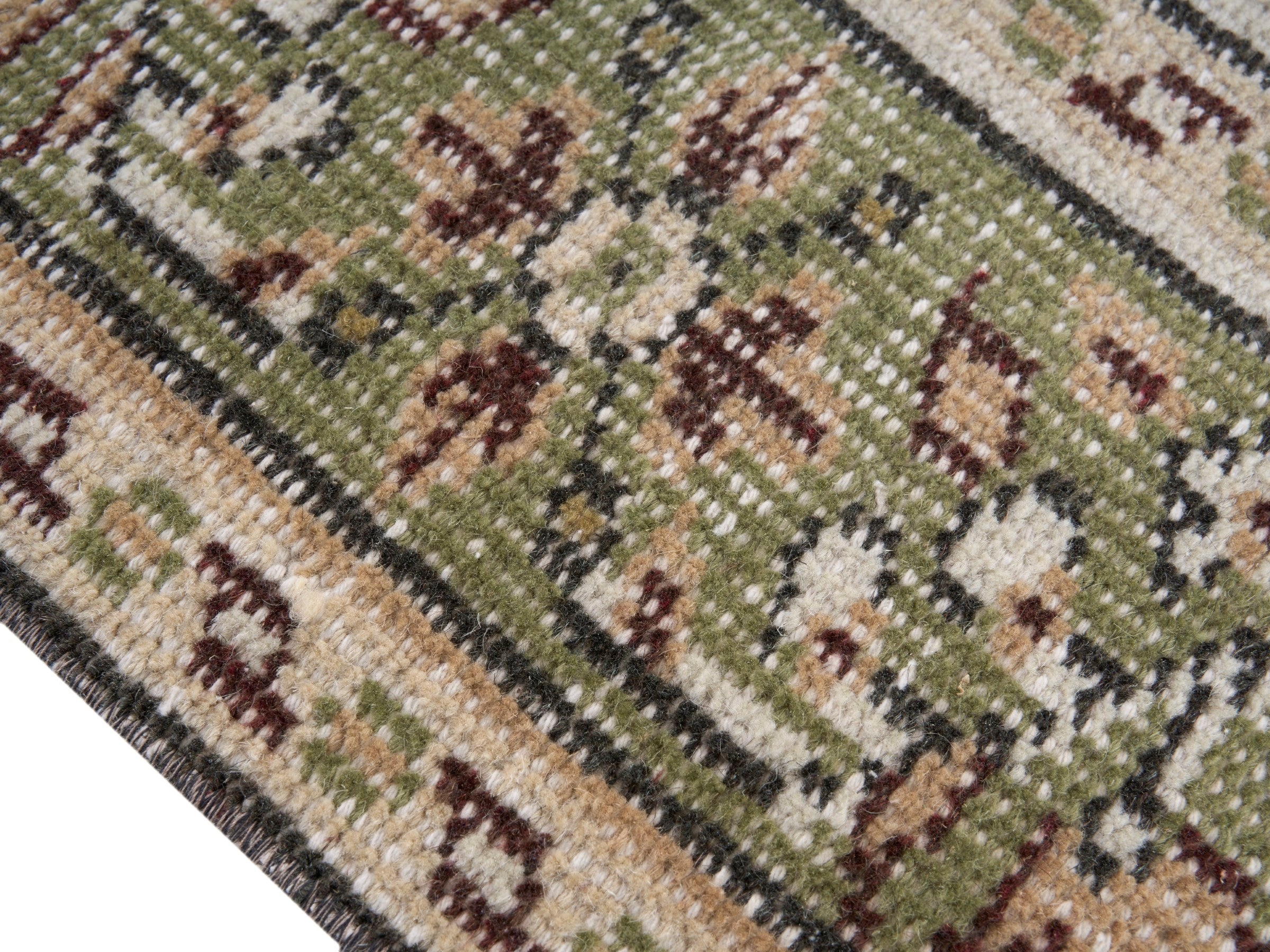 Turkish Manisa area rug in cream and tan, view 6 of 10