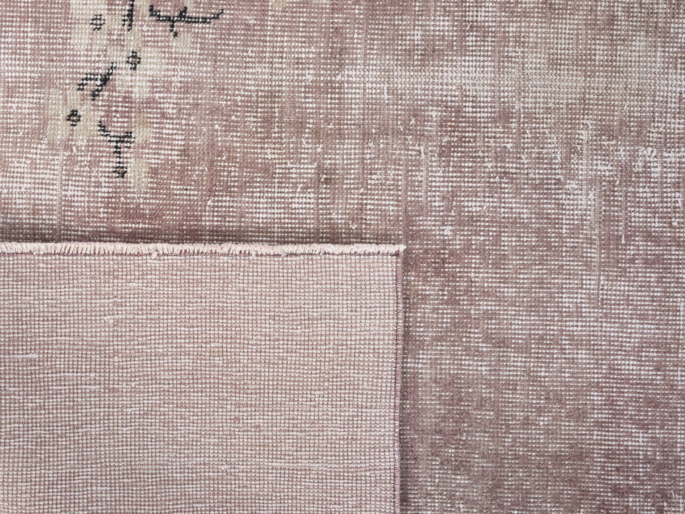 Turkish Isparta area rug in muted pink and taupe, view 10 of 10