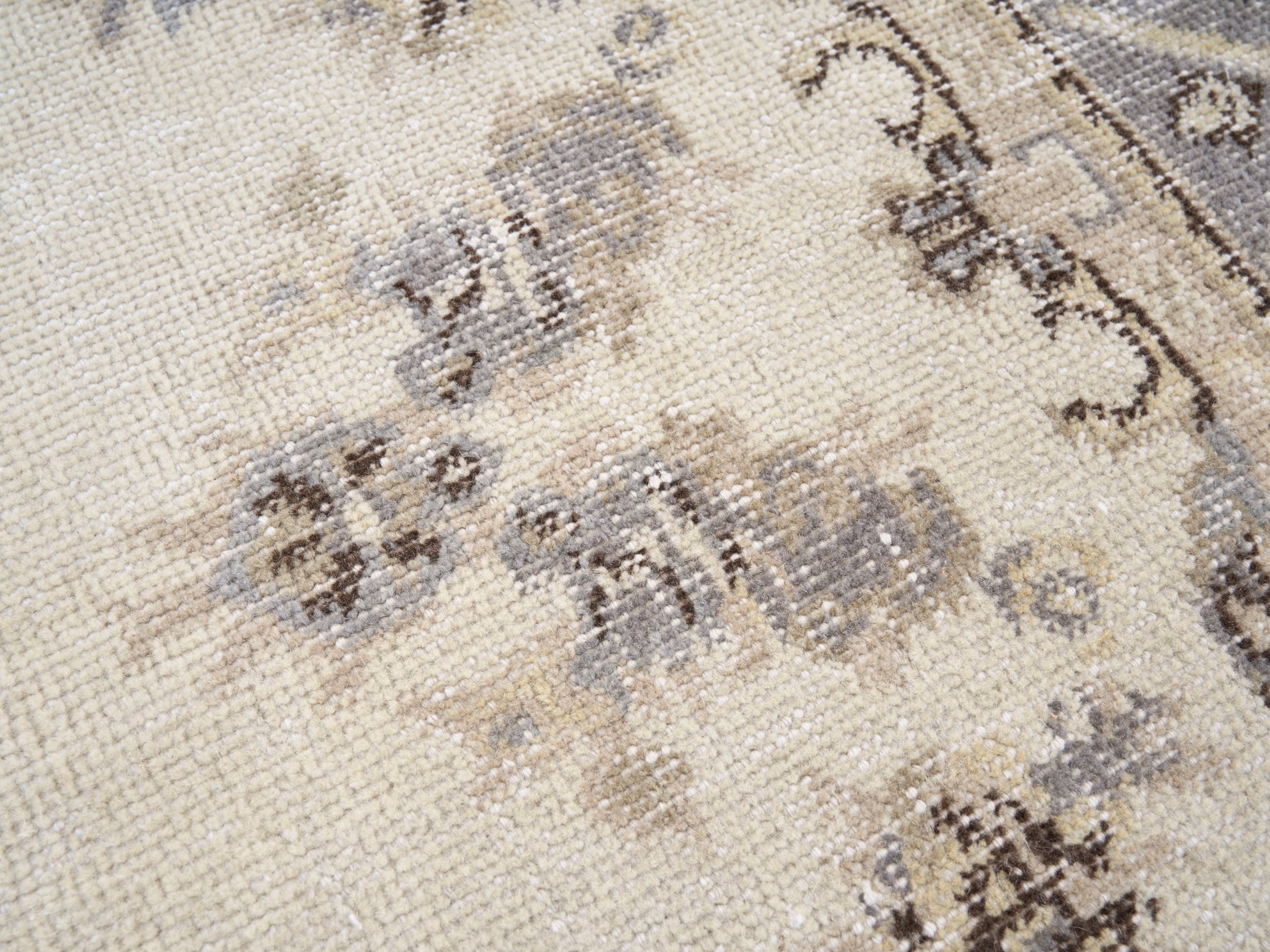 Turkish Isparta area rug in cream and greige, view 7 of 10