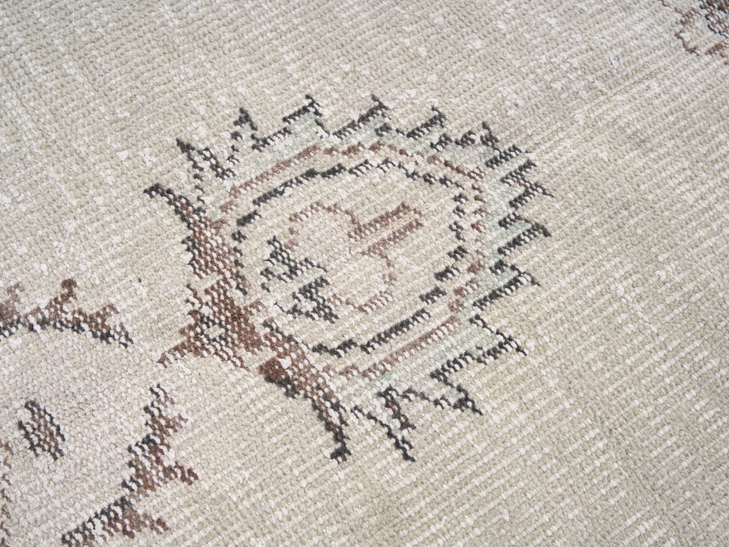 Turkish Manisa area rug in cream and greige, view 7 of 10