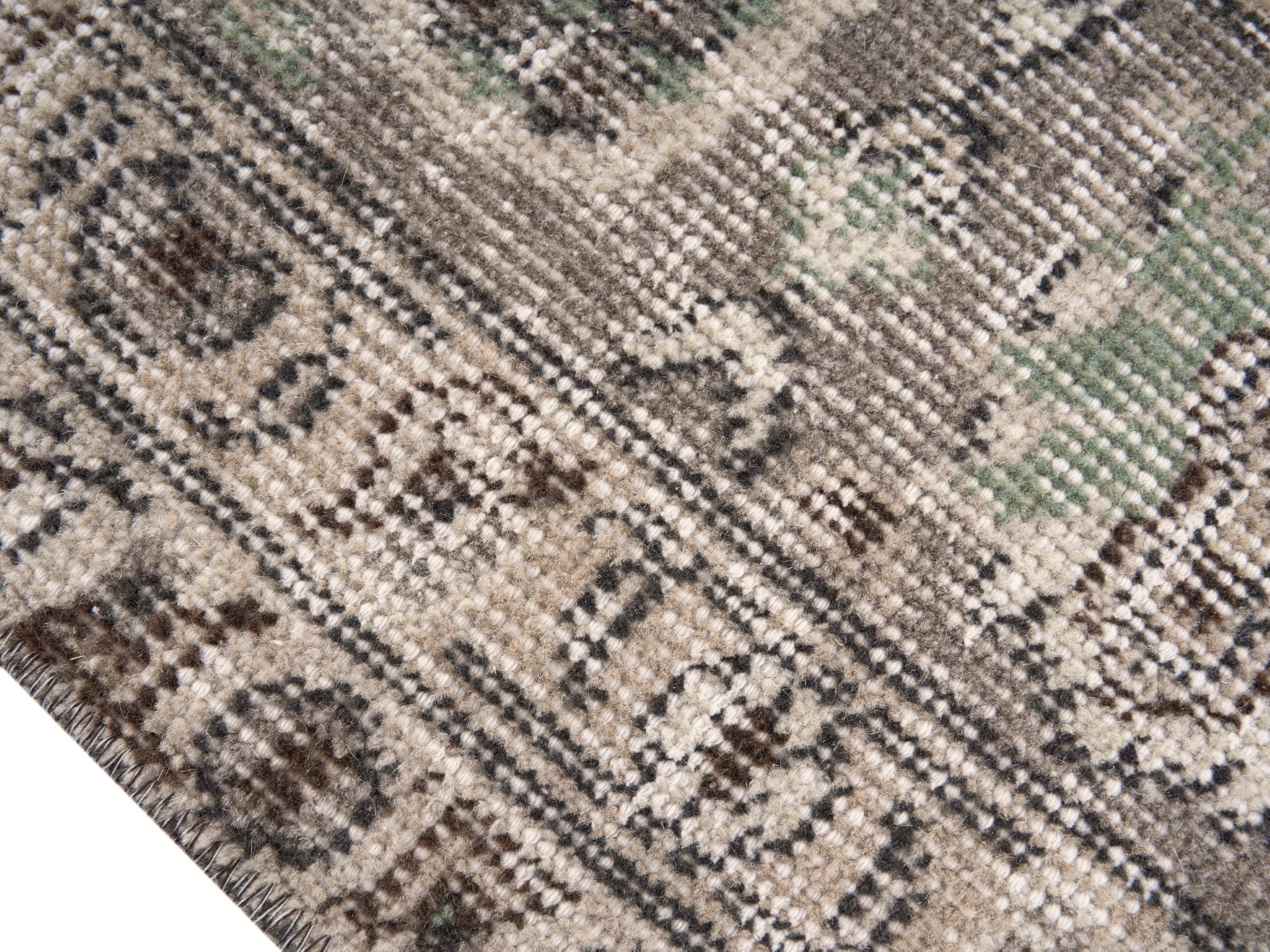 Turkish Isparta area rug in cream and greige, view 6 of 10