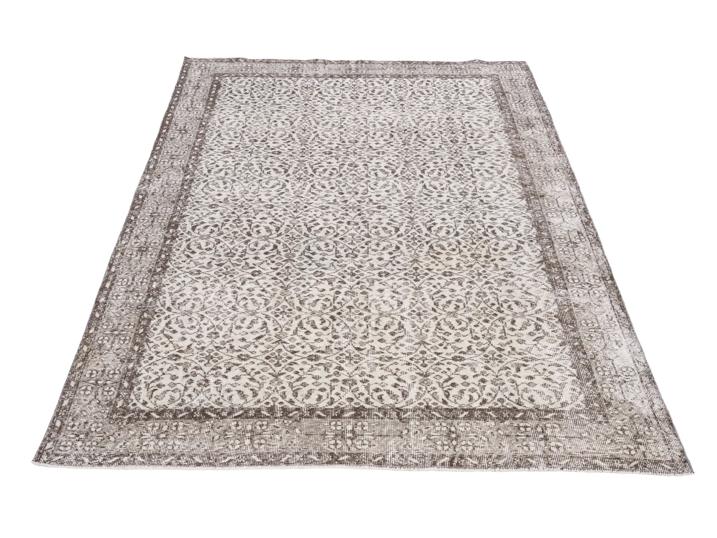 Turkish Isparta area rug in greige and smoke, view 2 of 10