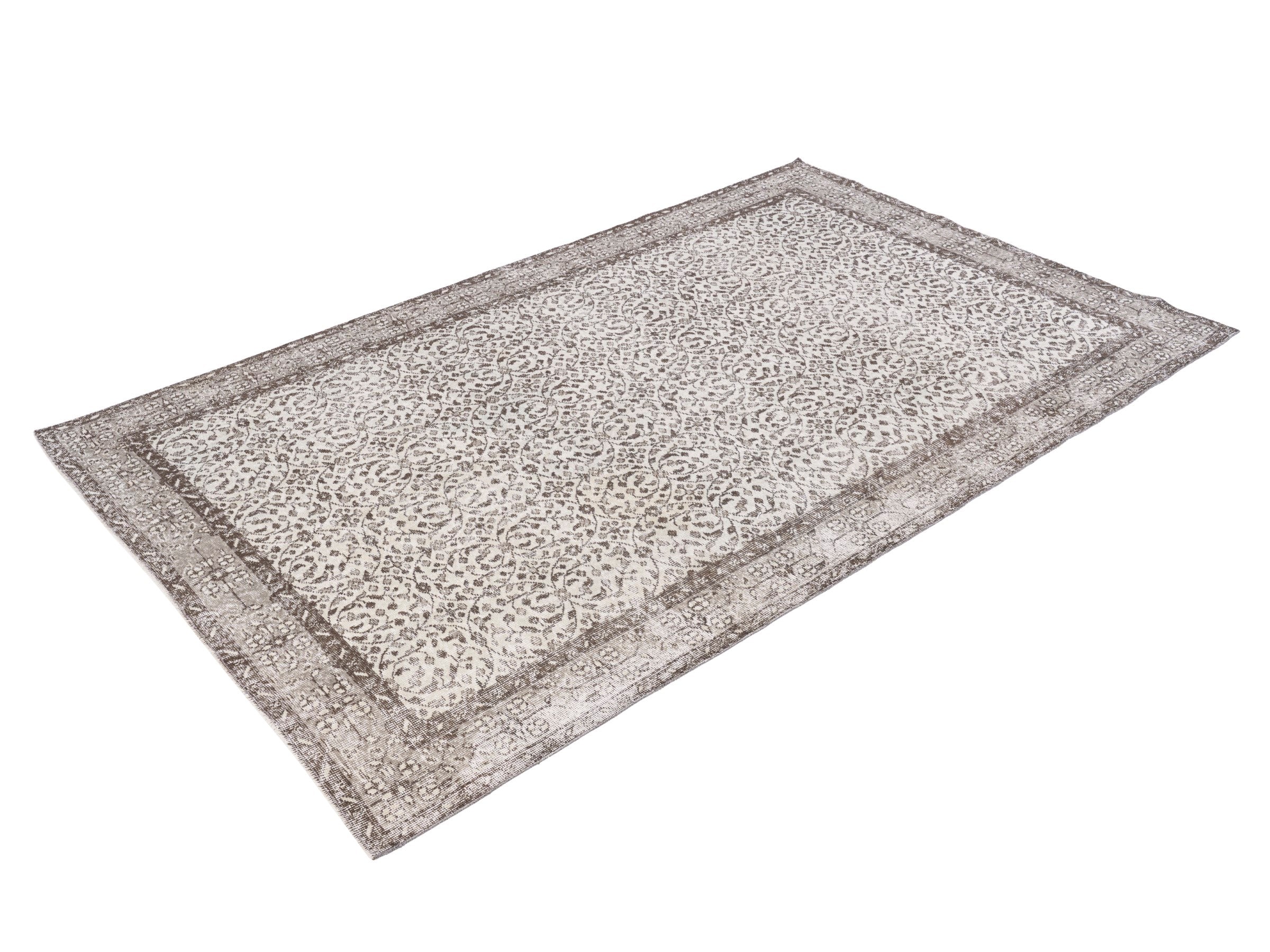 Turkish Isparta area rug in greige and smoke, view 3 of 10