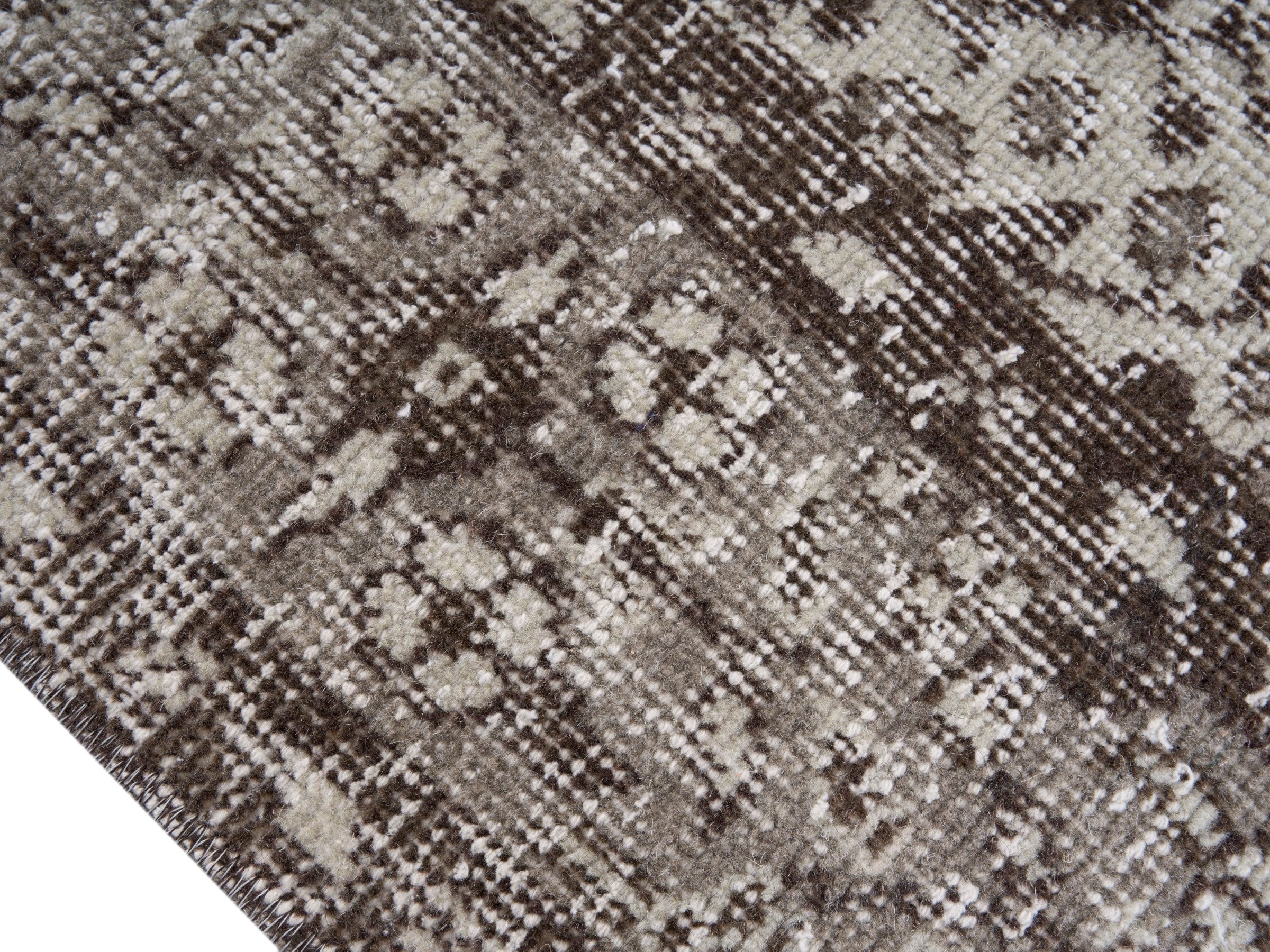 Turkish Isparta area rug in greige and smoke, view 6 of 10