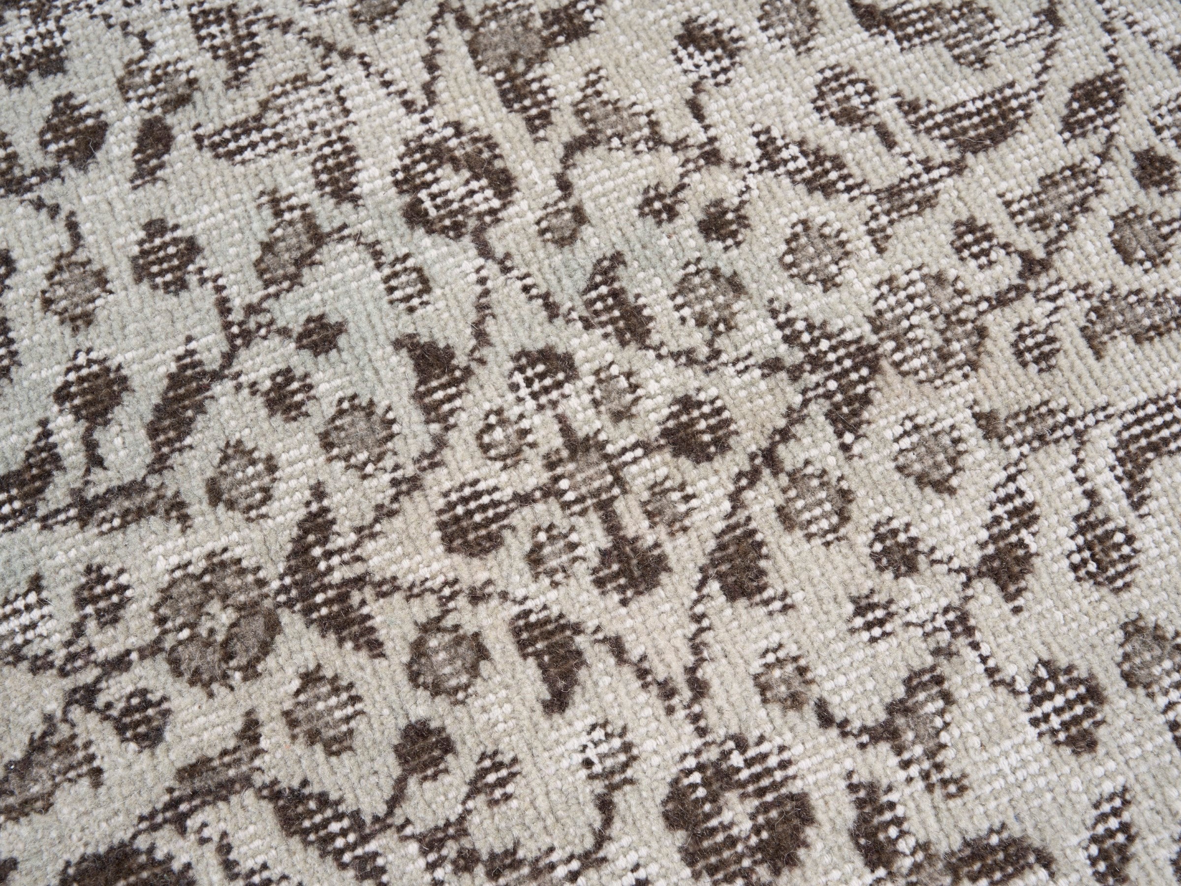 Turkish Isparta area rug in greige and smoke, view 7 of 10