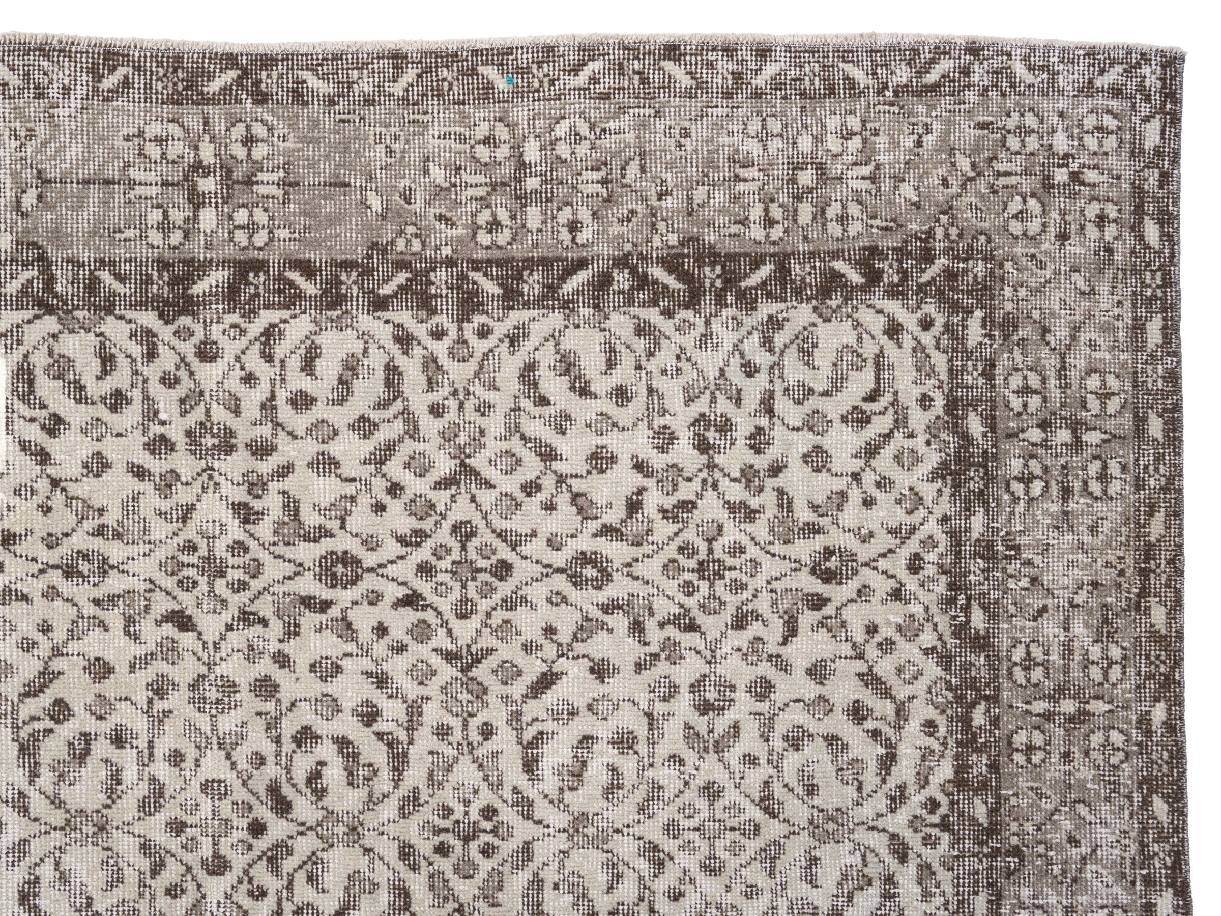 Turkish Isparta area rug in greige and smoke, view 8 of 10