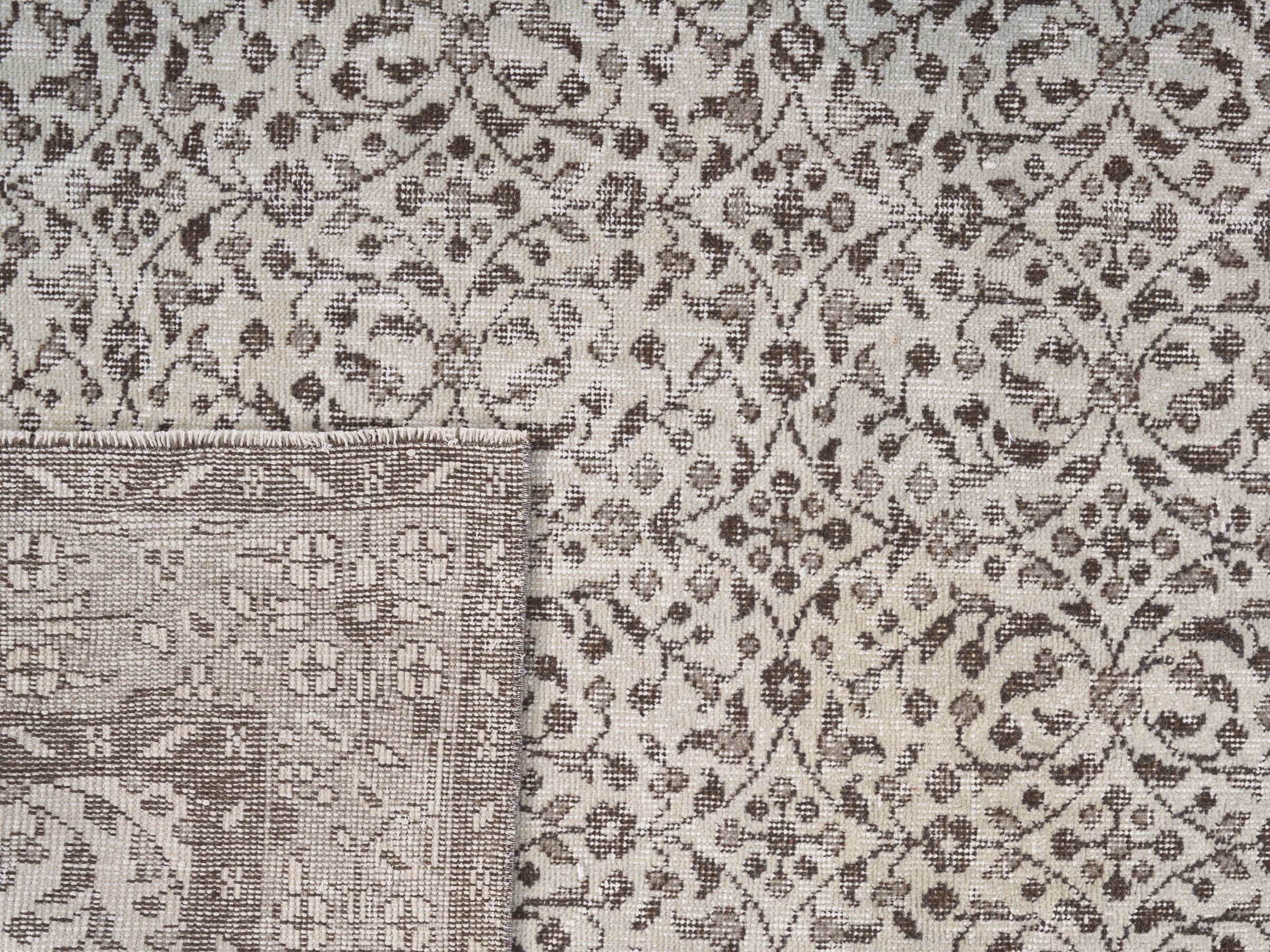 Turkish Isparta area rug in greige and smoke, view 10 of 10