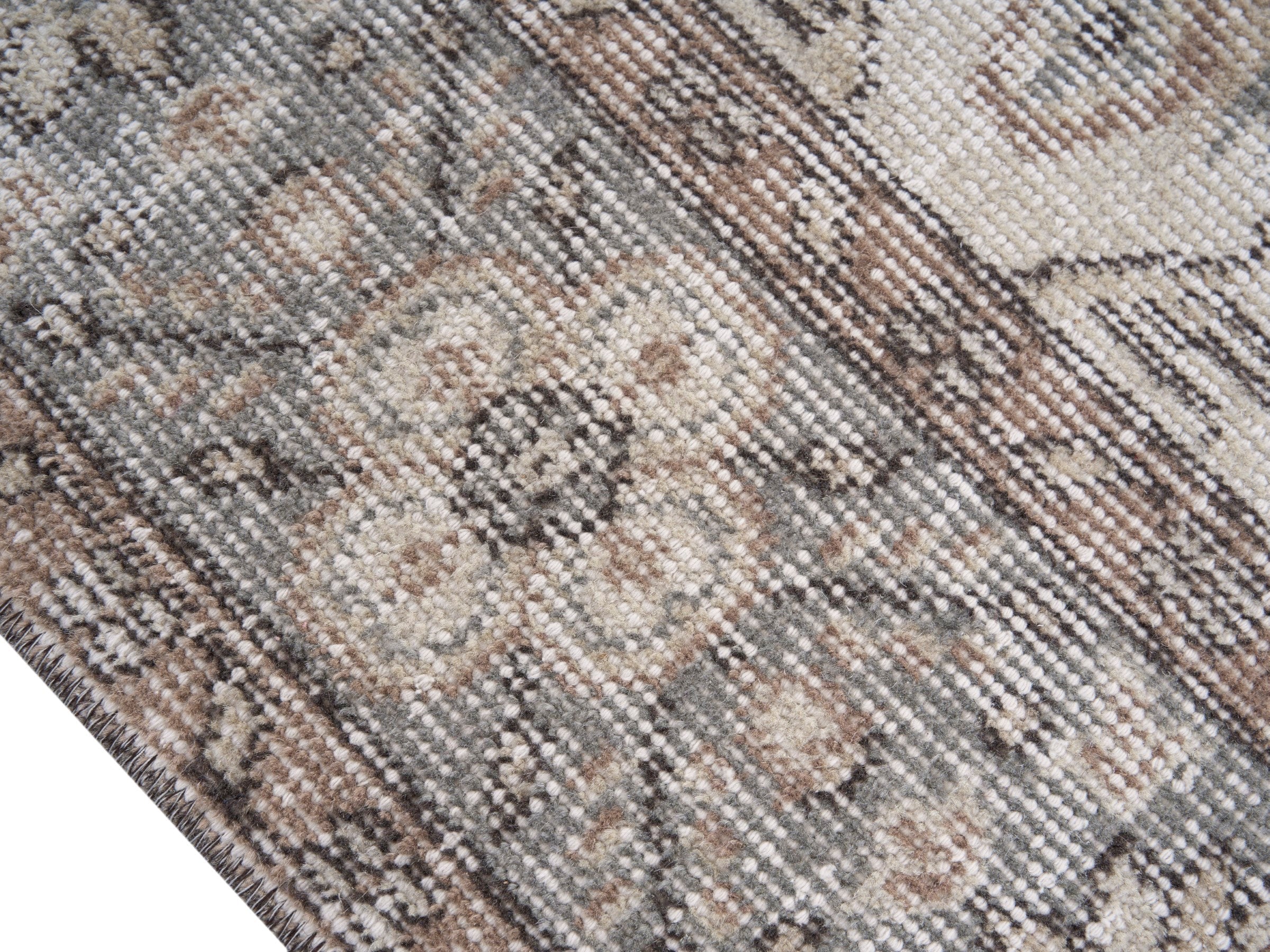 Turkish Isparta area rug in ivory and greige, view 6 of 10
