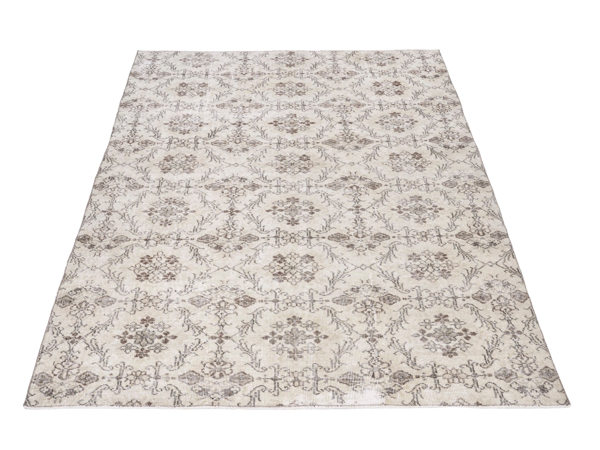 Turkish Isparta area rug in ivory and taupe, view 2 of 10