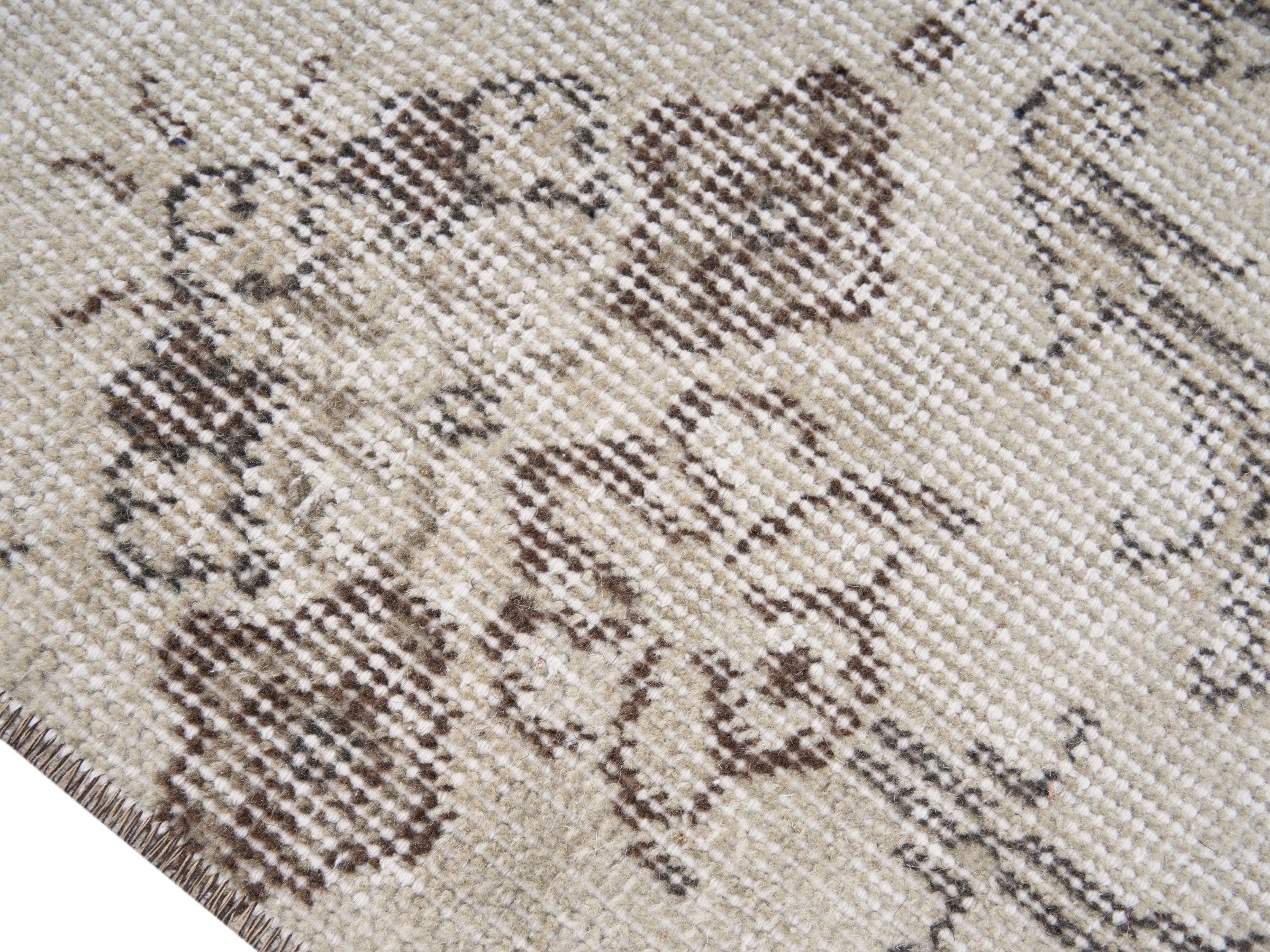 Turkish Isparta area rug in ivory and taupe, view 6 of 10