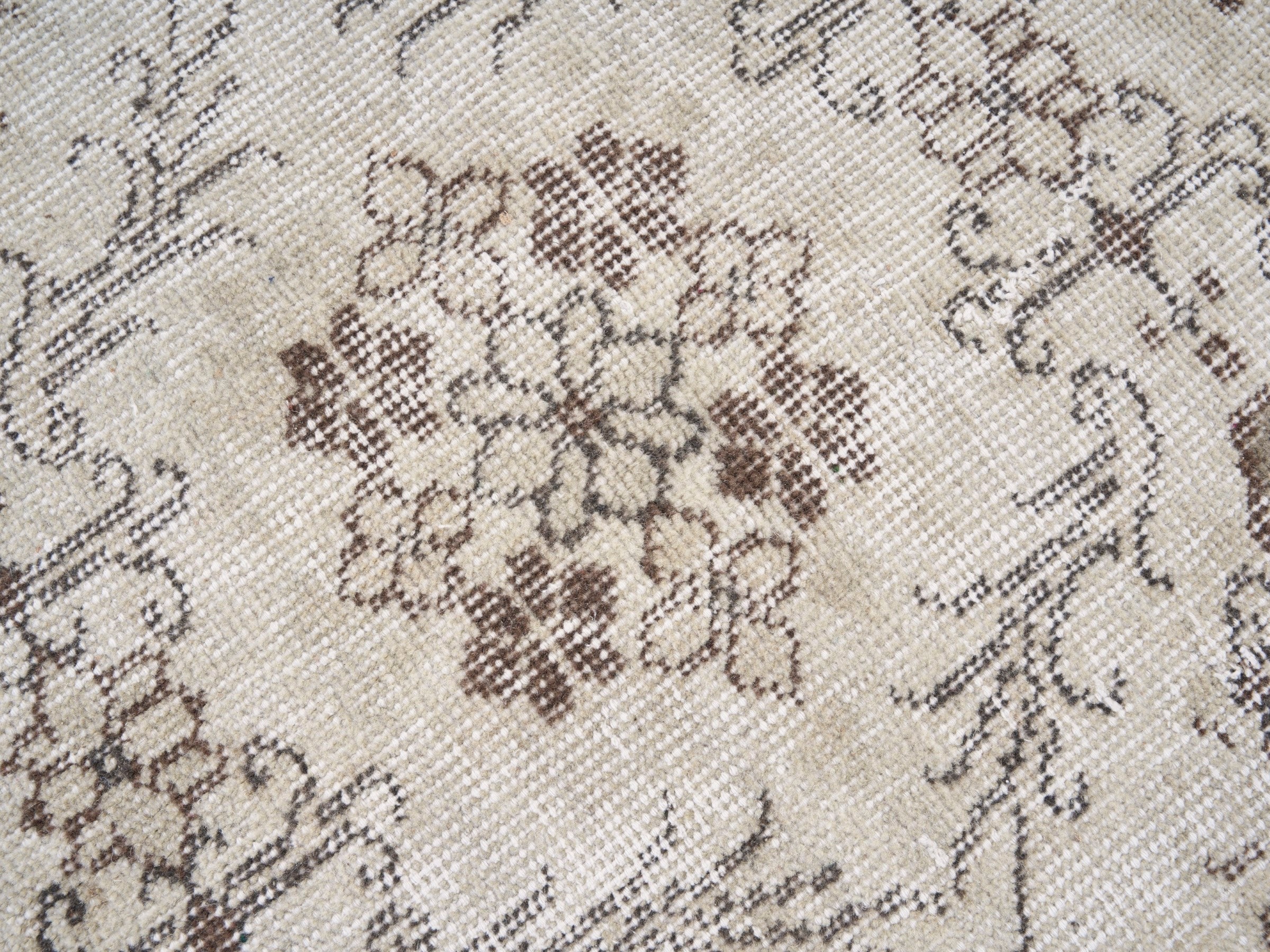 Turkish Isparta area rug in ivory and taupe, view 7 of 10