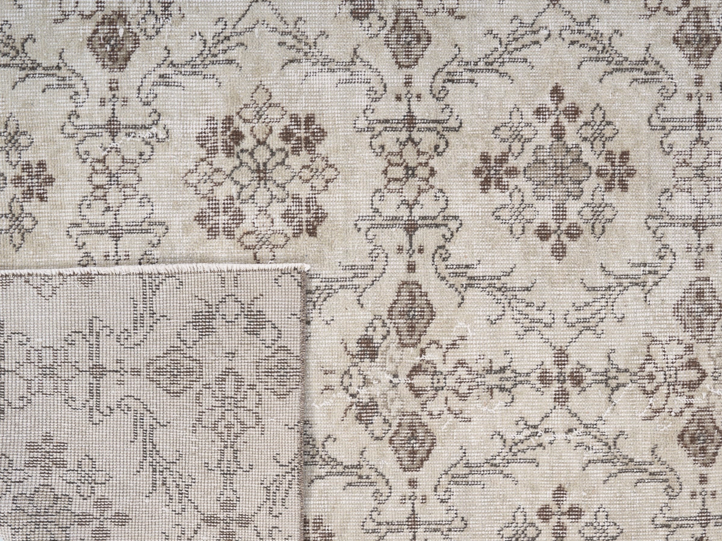 Turkish Isparta area rug in ivory and taupe, view 10 of 10