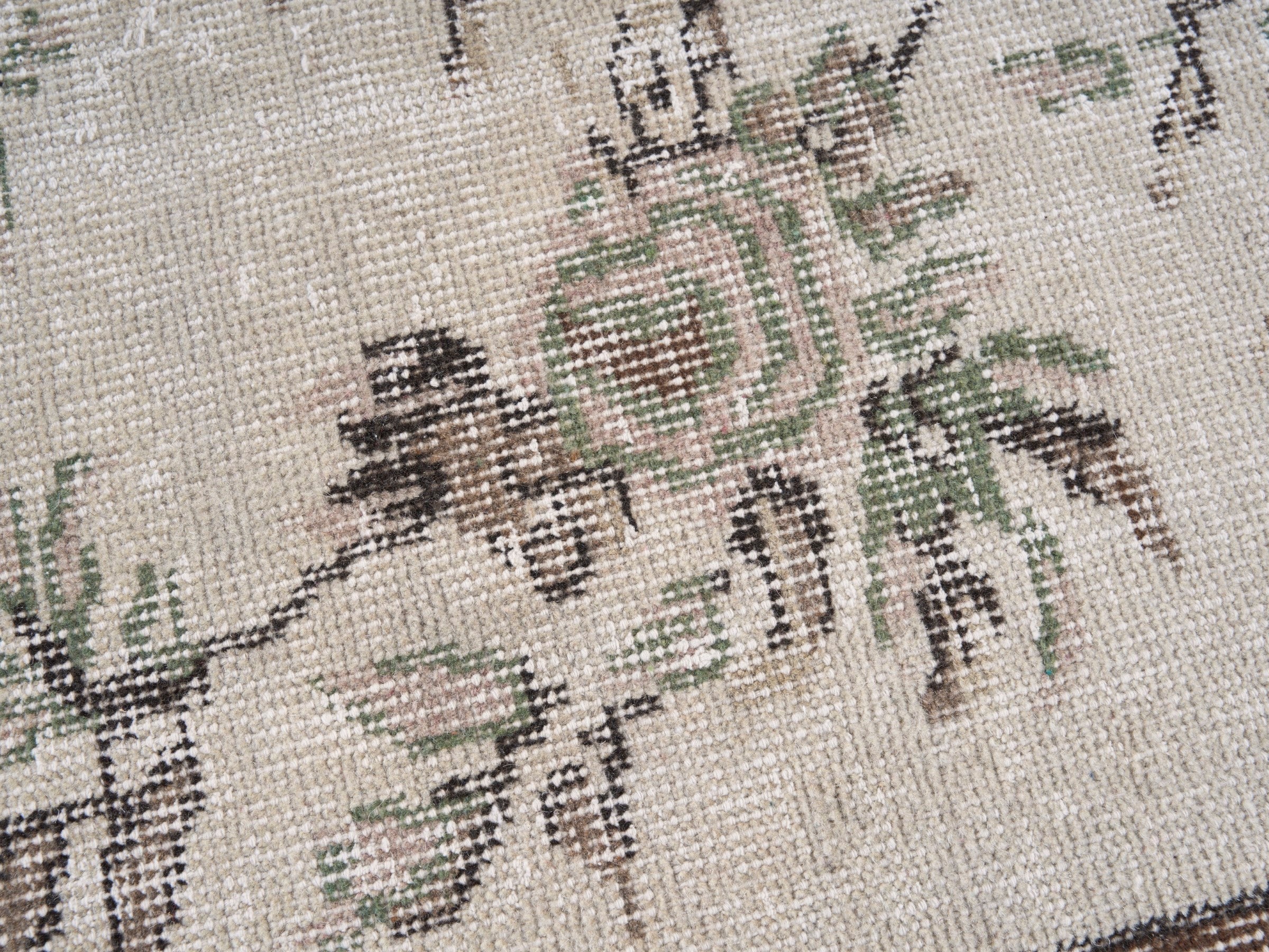 Turkish Isparta area rug in cream and muted pink, view 7 of 10