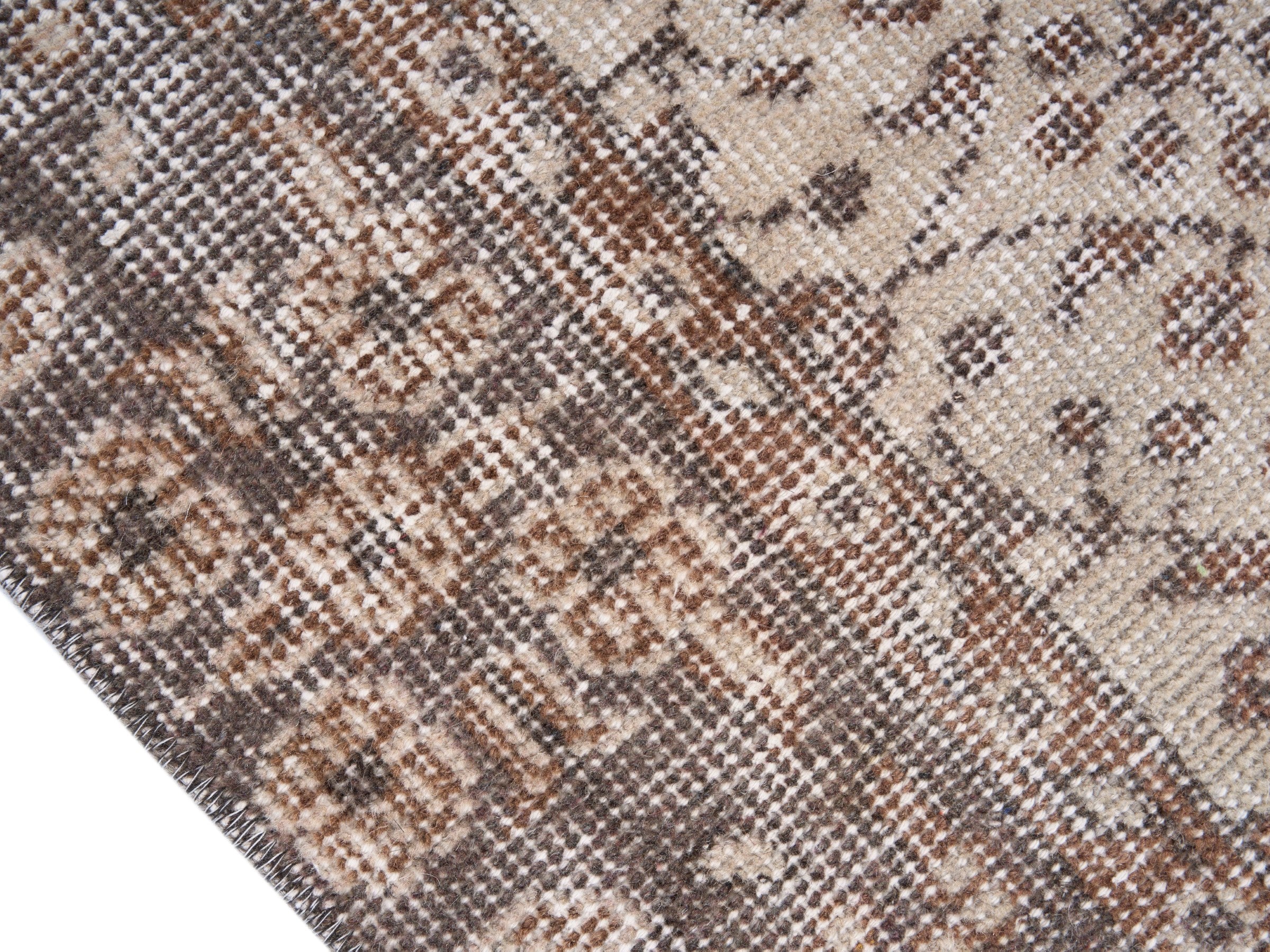 Turkish Isparta area rug in cream and taupe, view 6 of 10