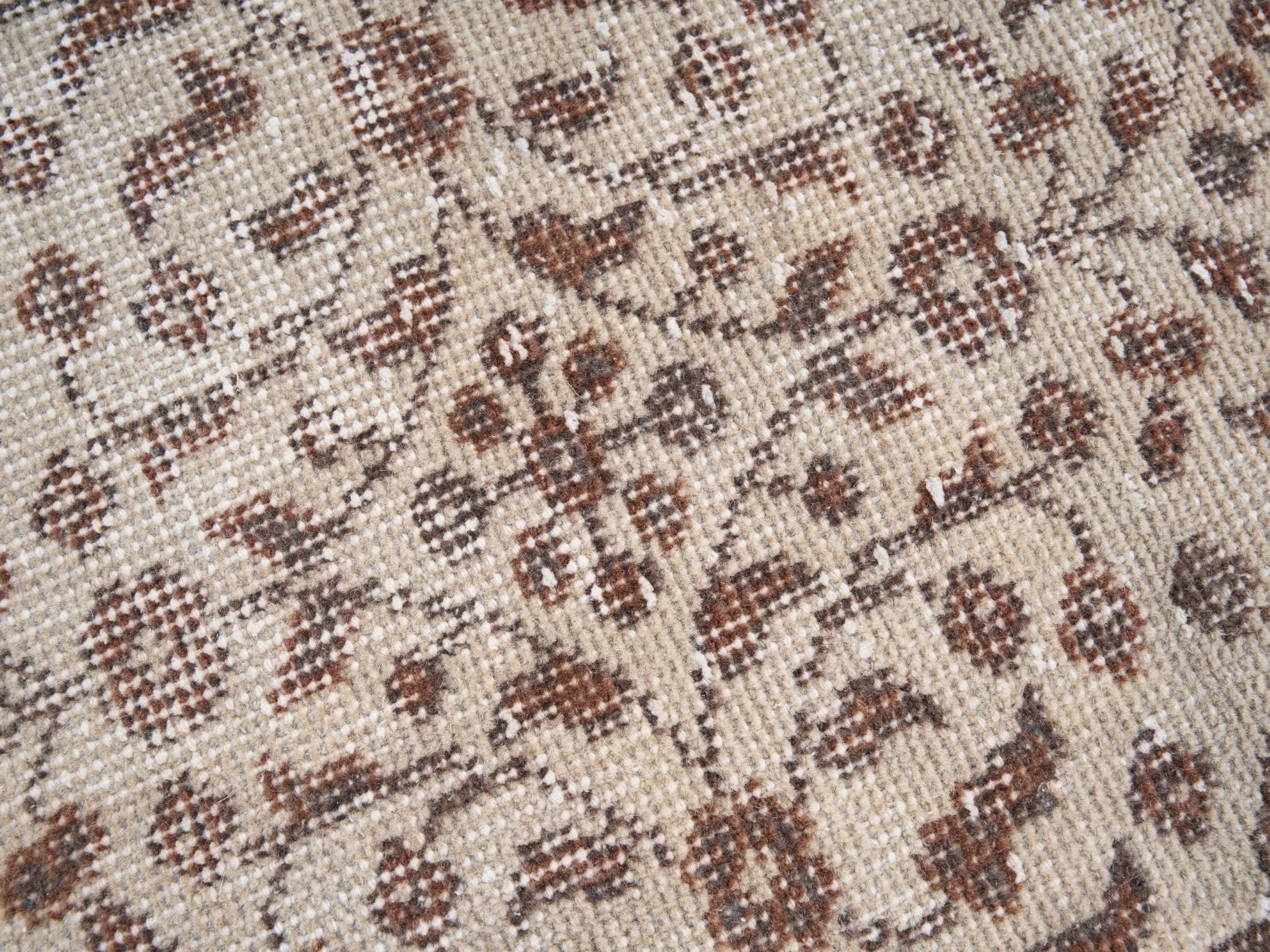 Turkish Isparta area rug in cream and taupe, view 7 of 10