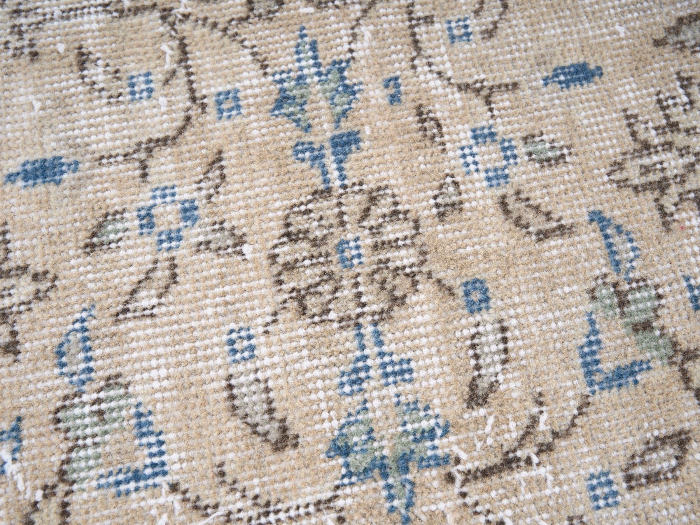 Turkish Isparta area rug in cream and greige, view 7 of 10