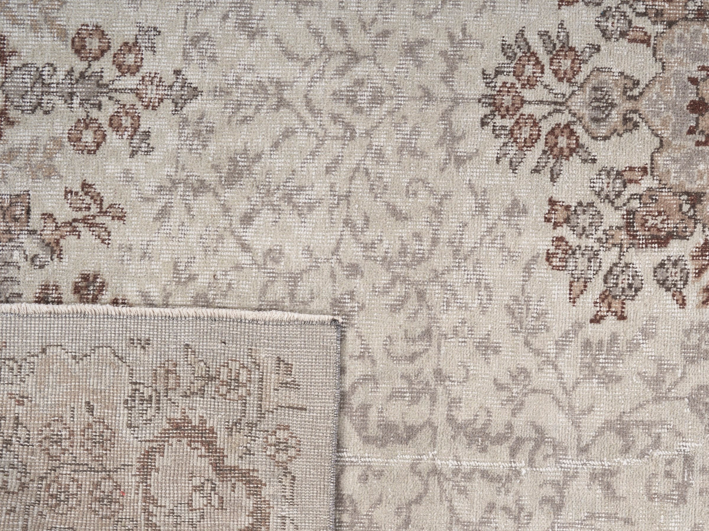 Turkish Isparta area rug in cream and rust, view 10 of 10
