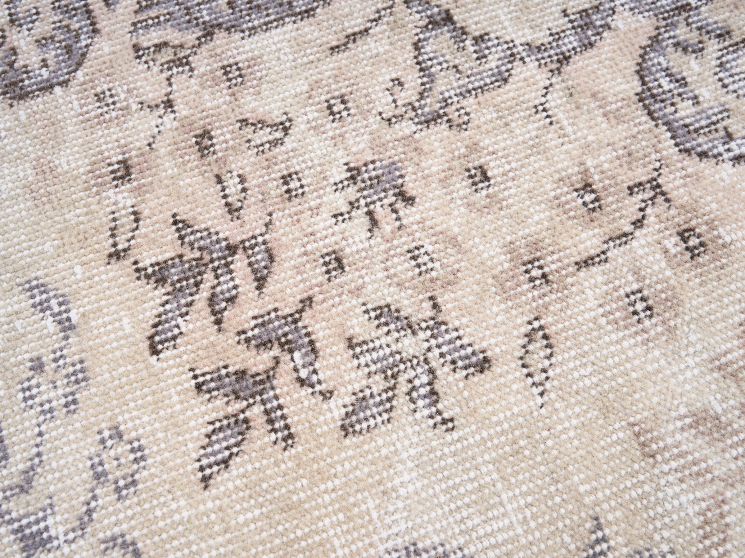 Turkish Isparta area rug in cream and taupe, view 7 of 10