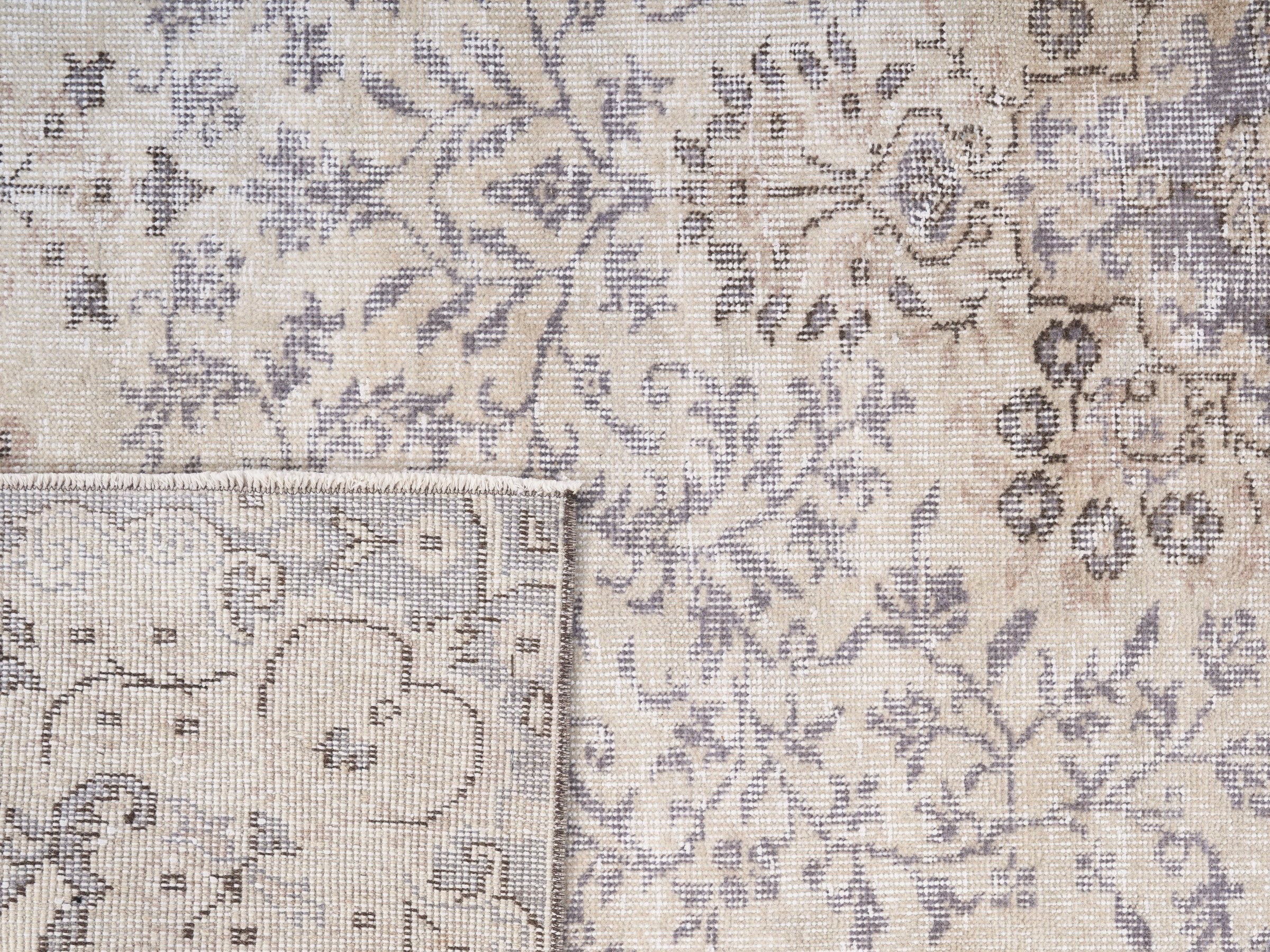 Turkish Isparta area rug in cream and taupe, view 10 of 10