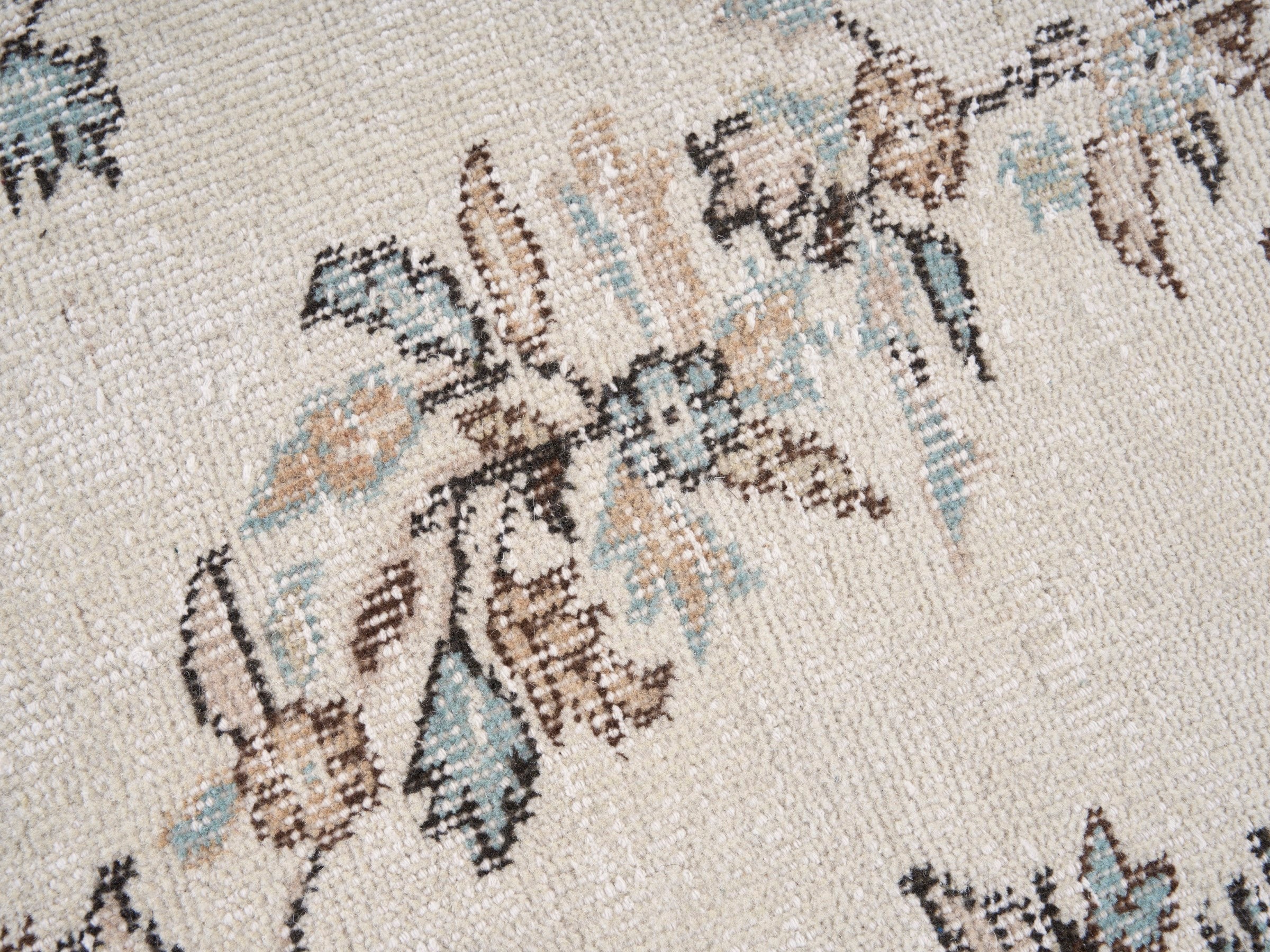 Turkish Isparta area rug in cream and greige, view 7 of 10