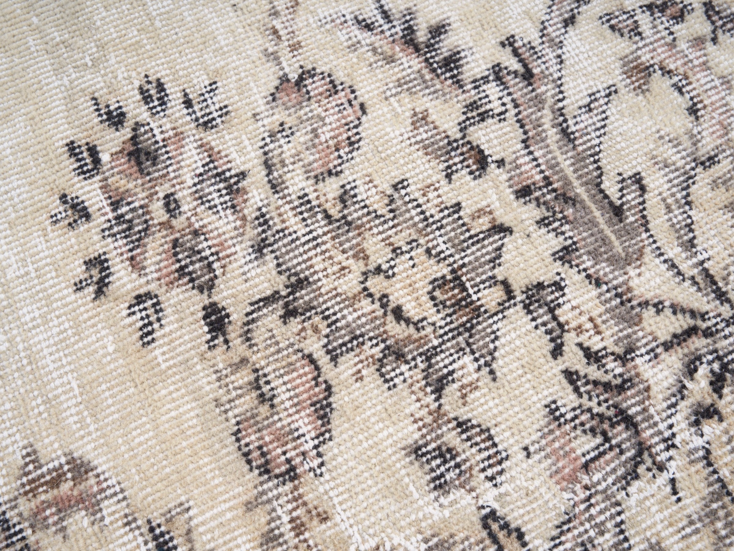 Turkish Isparta area rug in cream and greige, view 7 of 10