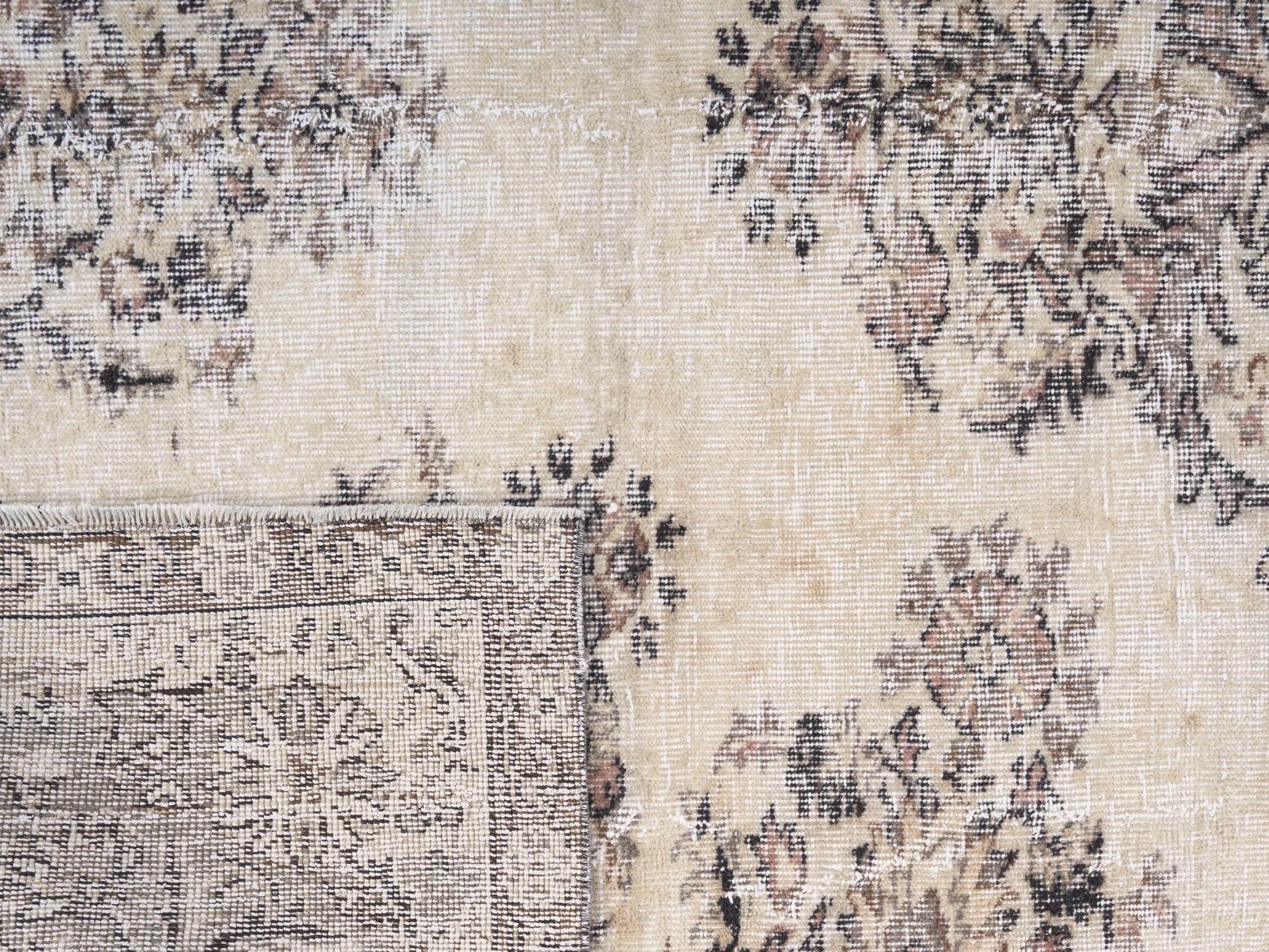 Turkish Isparta area rug in cream and greige, view 10 of 10