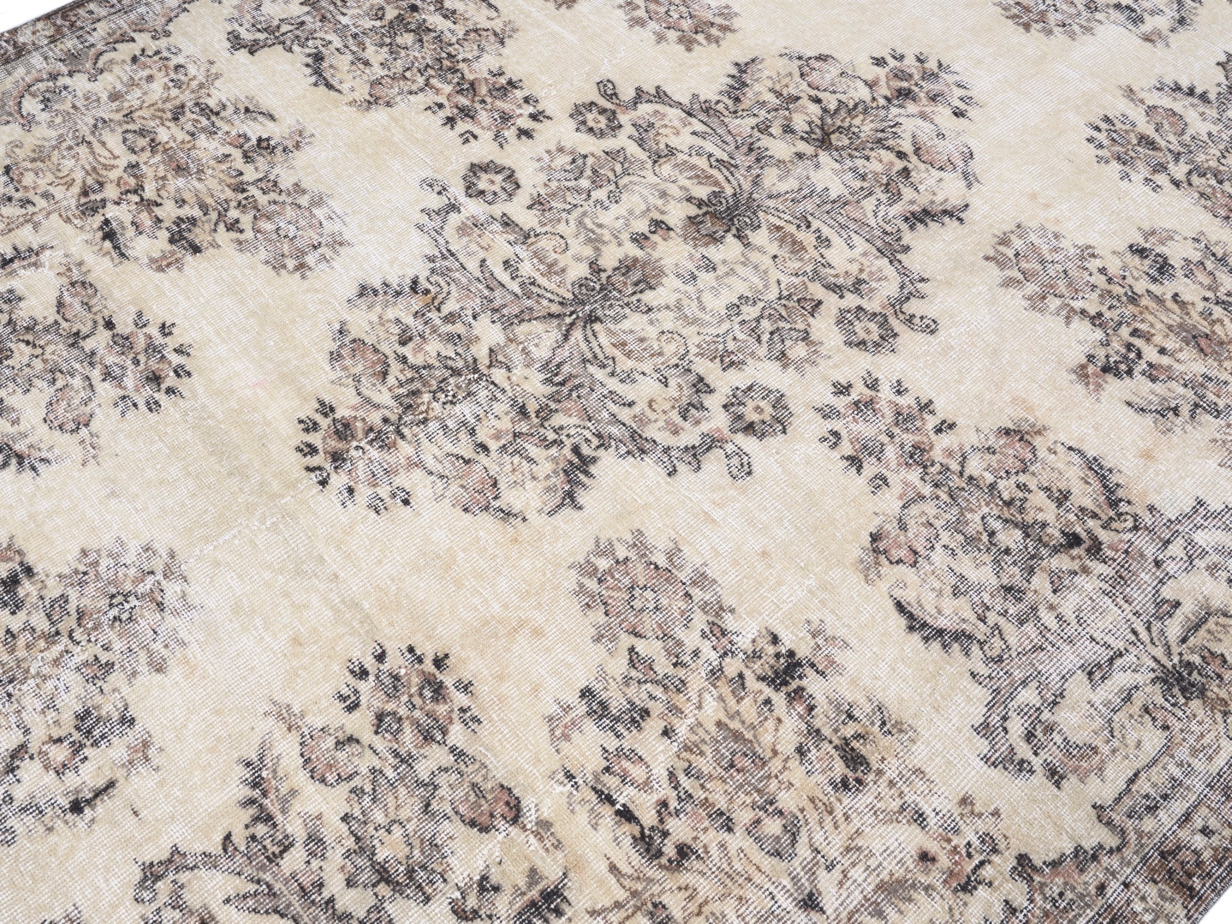 Turkish Isparta area rug in cream and greige, view 5 of 10