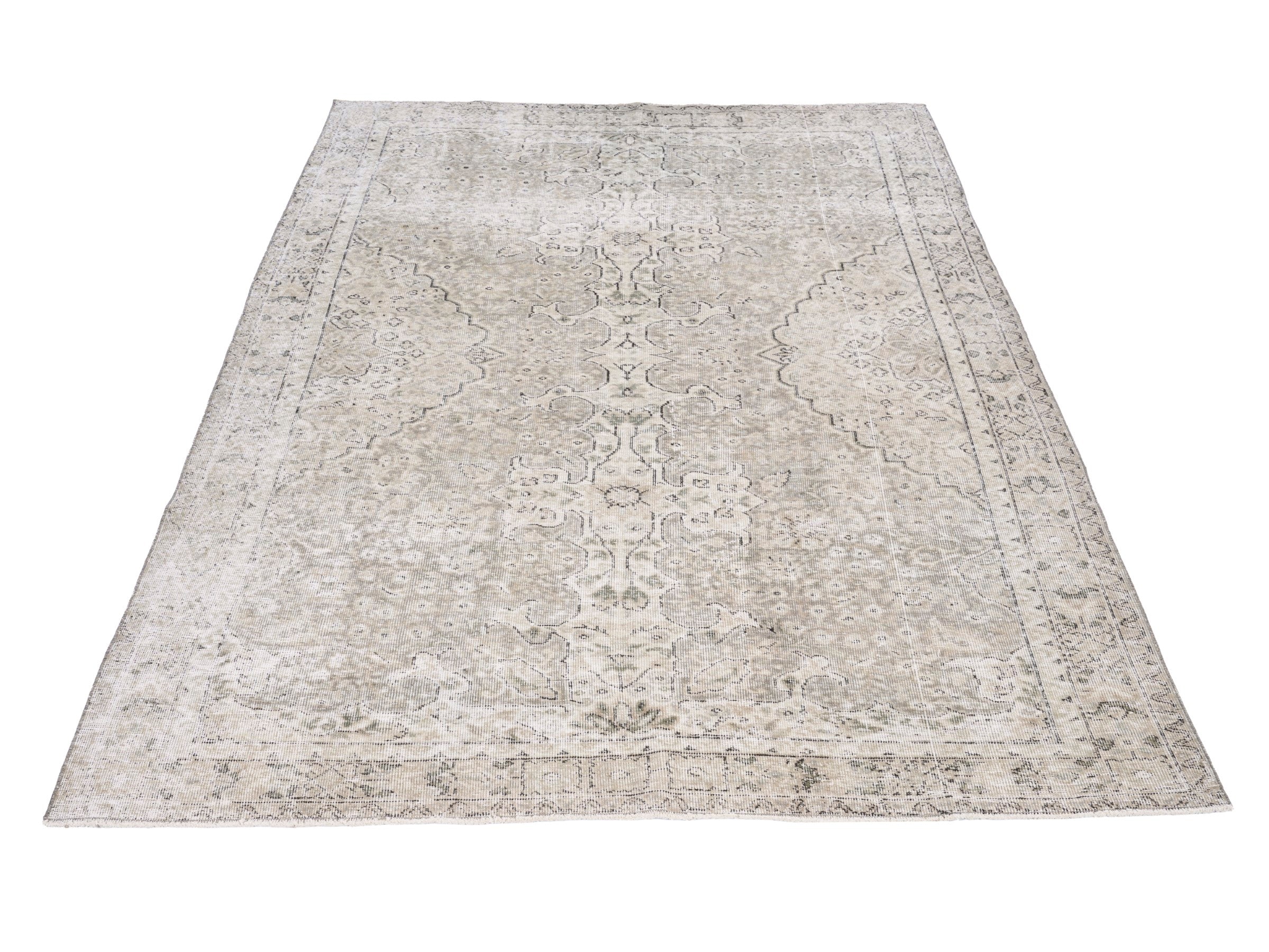 Turkish Isparta area rug in taupe and stone, view 2 of 10