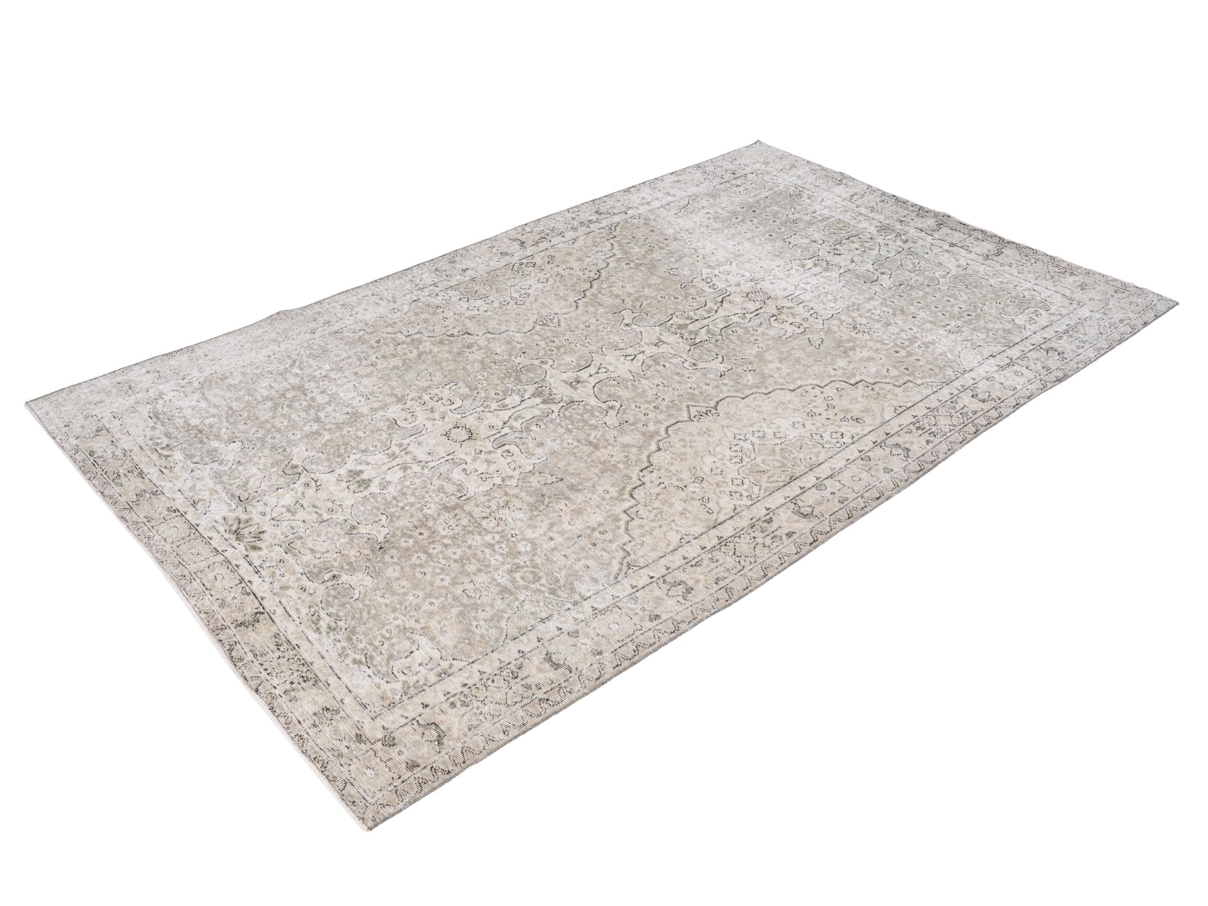 Turkish Isparta area rug in taupe and stone, view 3 of 10