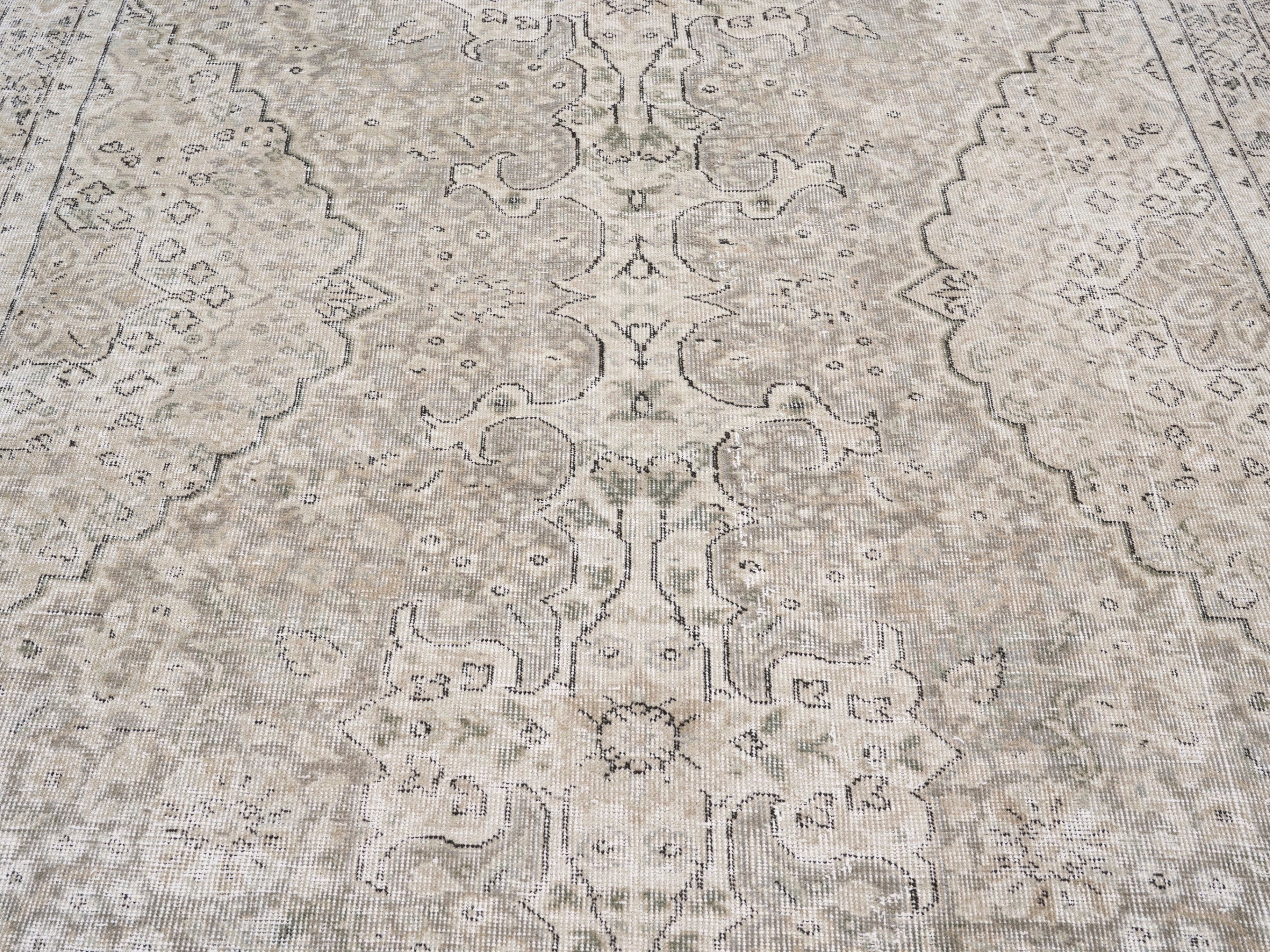 Turkish Isparta area rug in taupe and stone, view 4 of 10