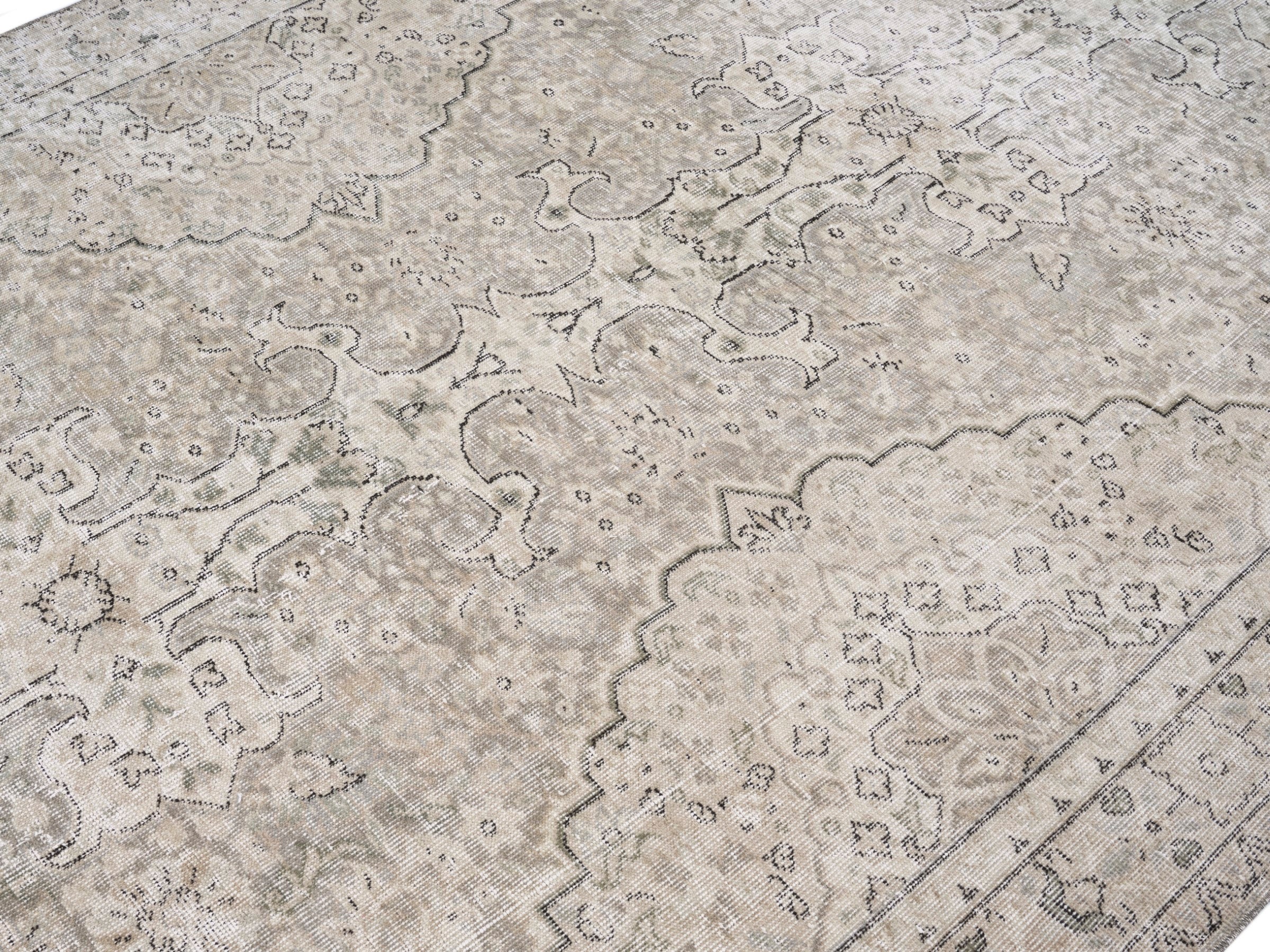 Turkish Isparta area rug in taupe and stone, view 5 of 10