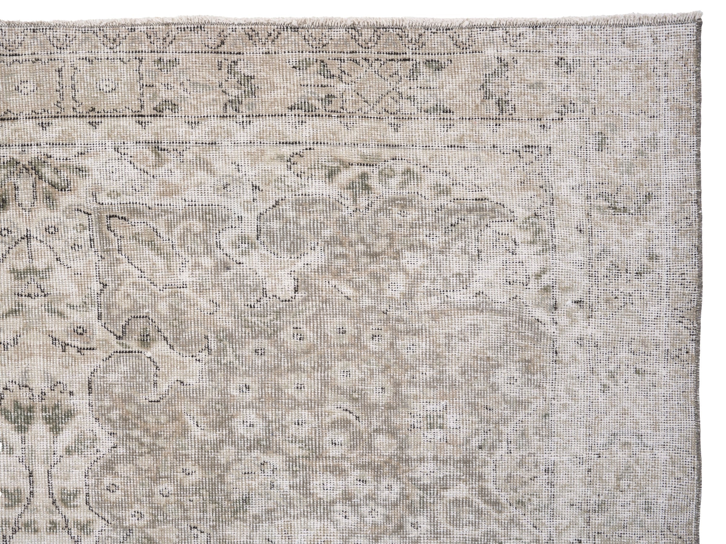 Turkish Isparta area rug in taupe and stone, view 8 of 10