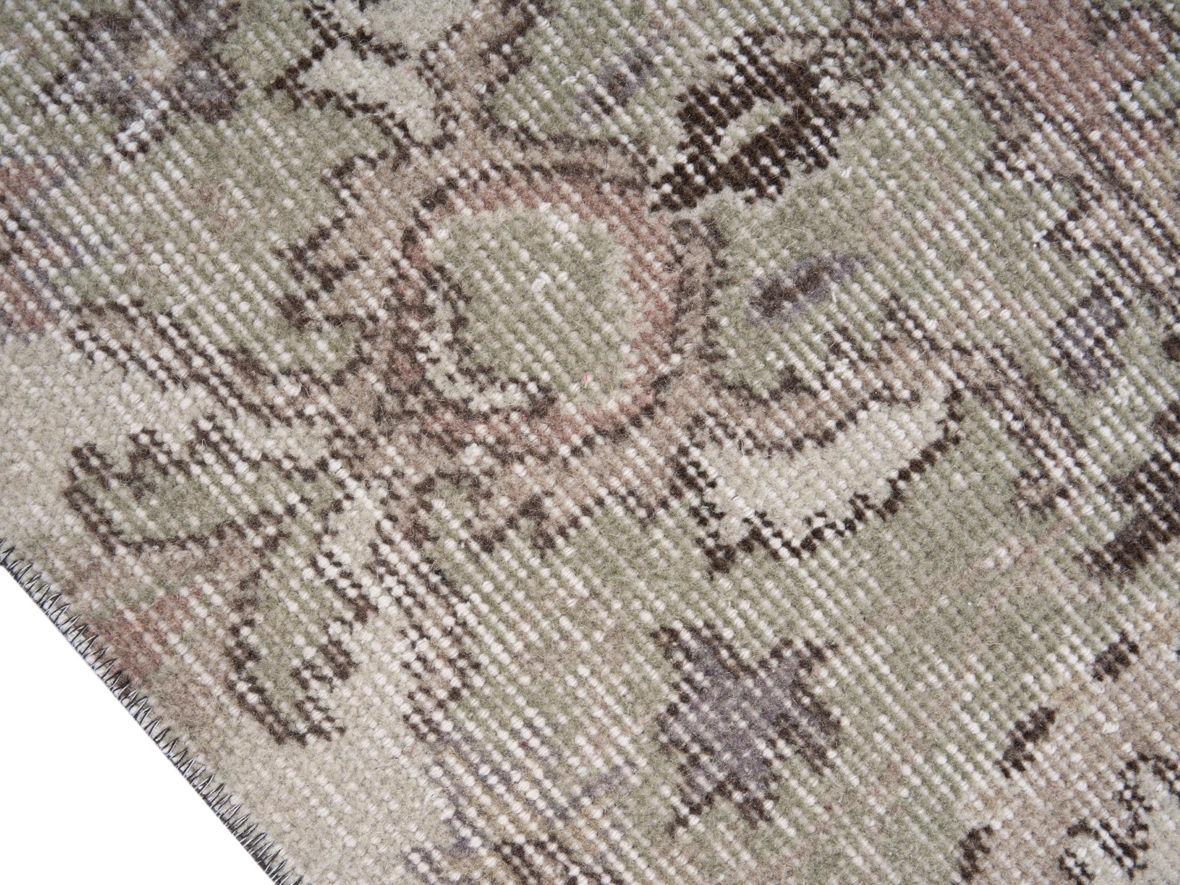 Turkish Isparta area rug in cream and taupe, view 6 of 10
