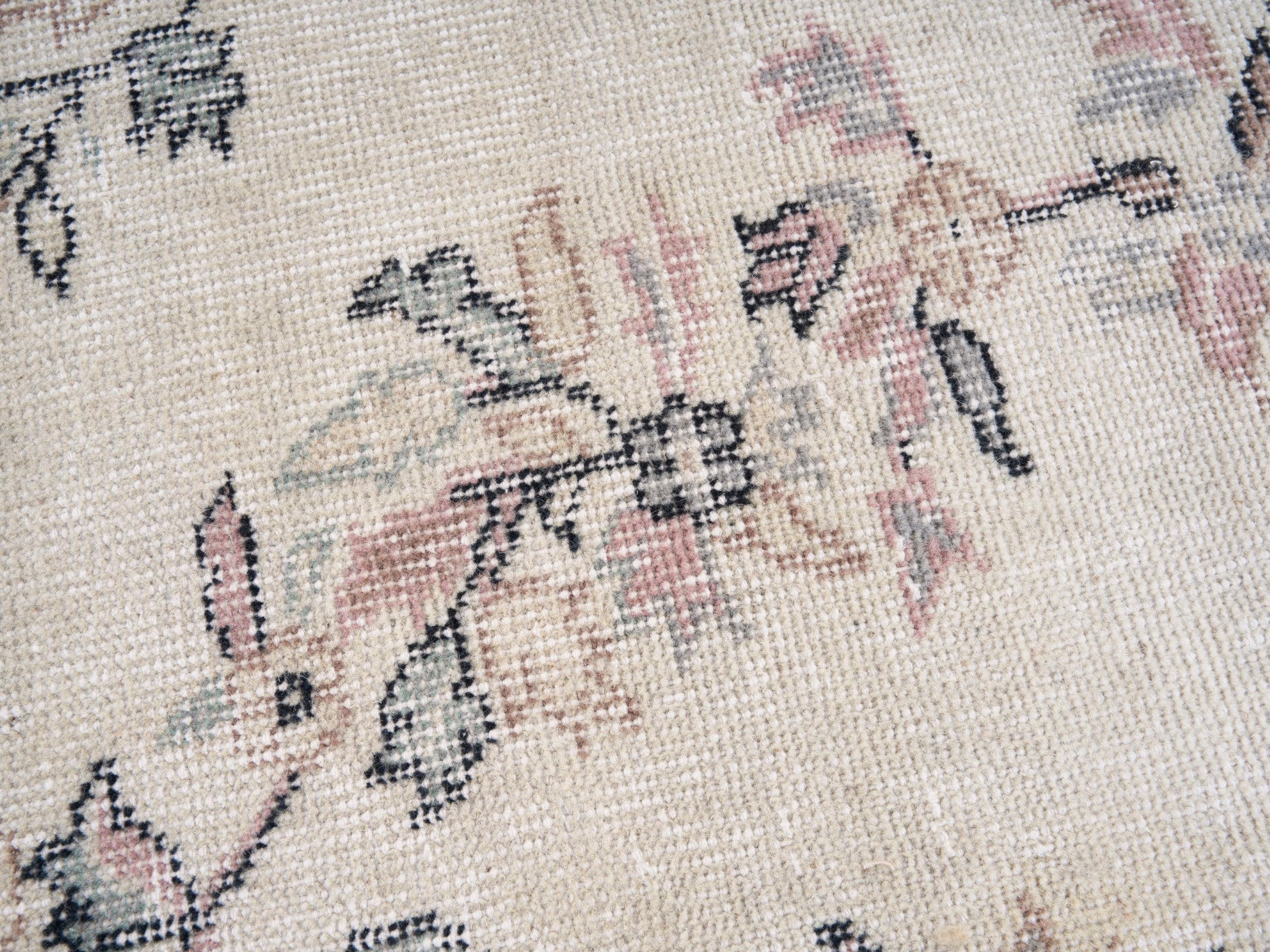 Turkish Isparta area rug in cream and greige, view 7 of 10