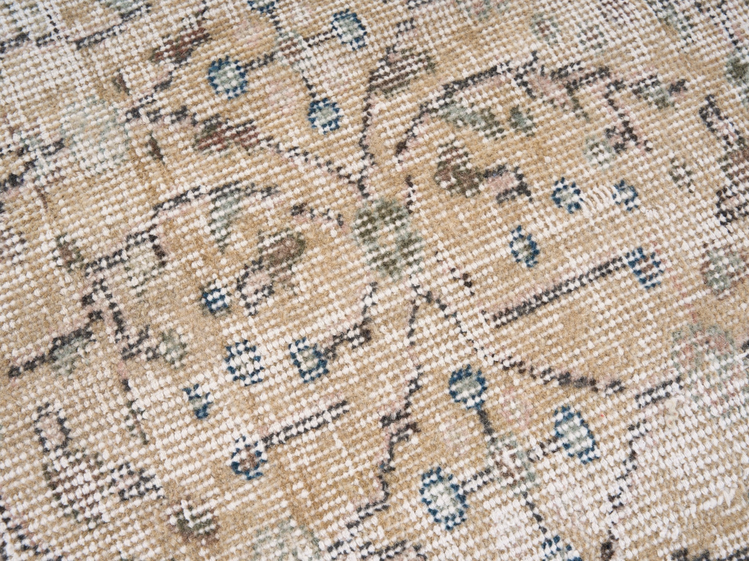 Turkish Isparta area rug in cream and tan, view 7 of 10