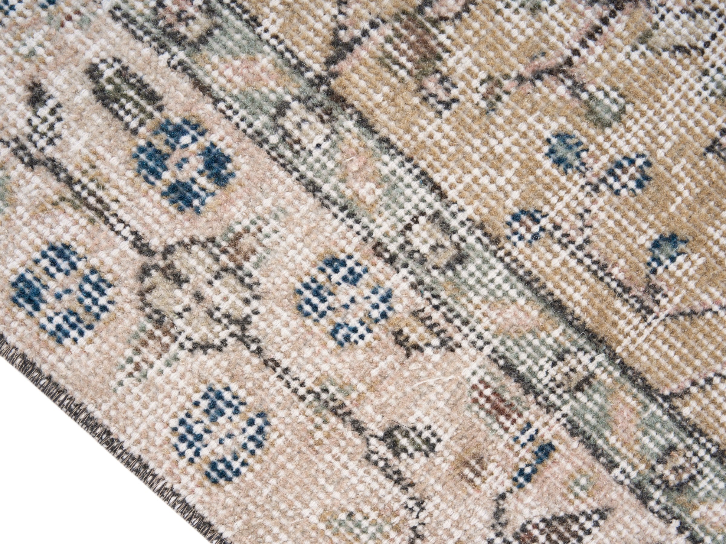 Turkish Isparta area rug in cream and tan, view 6 of 10