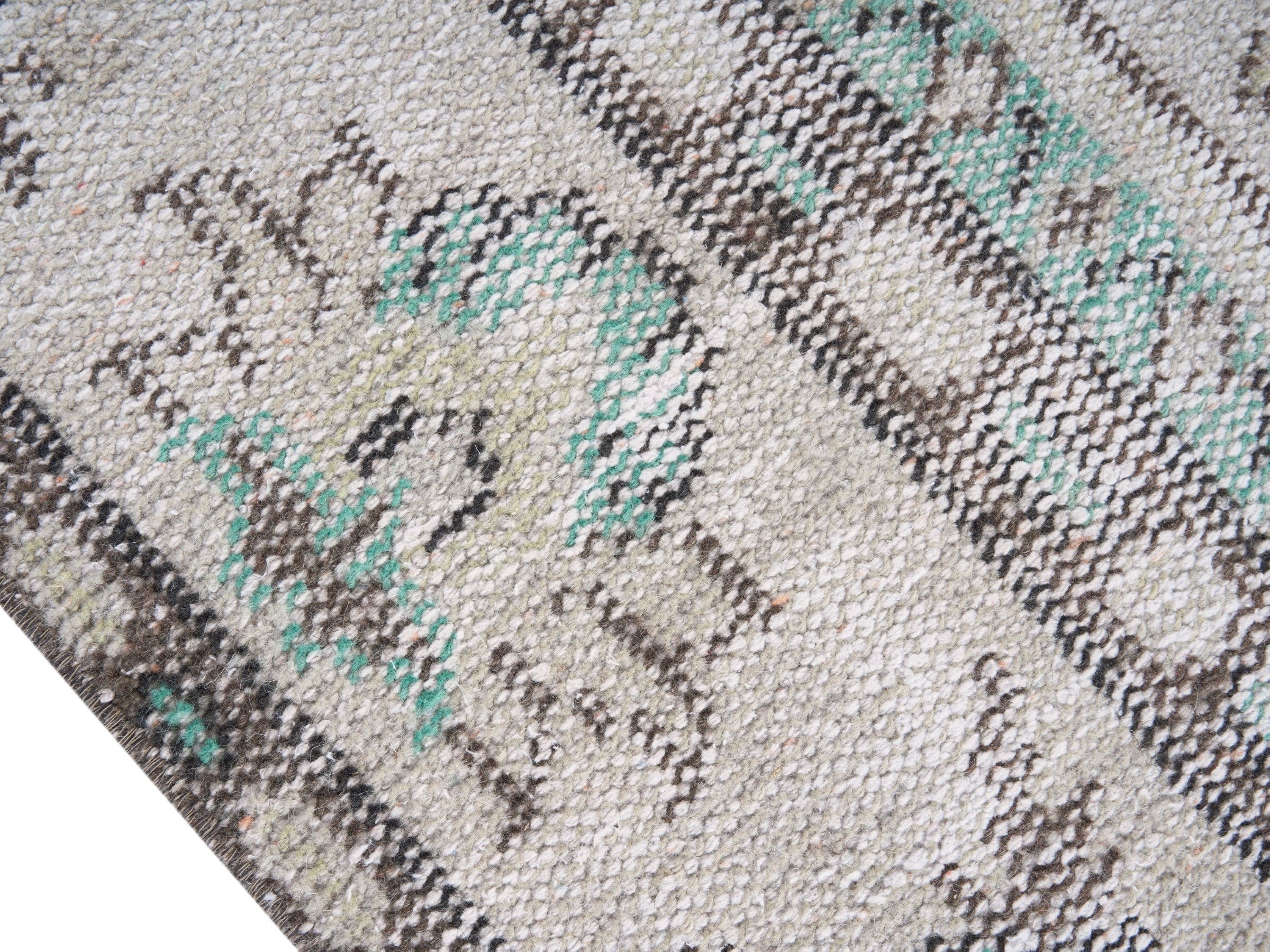 Turkish Manisa area rug in cream and greige, view 6 of 10