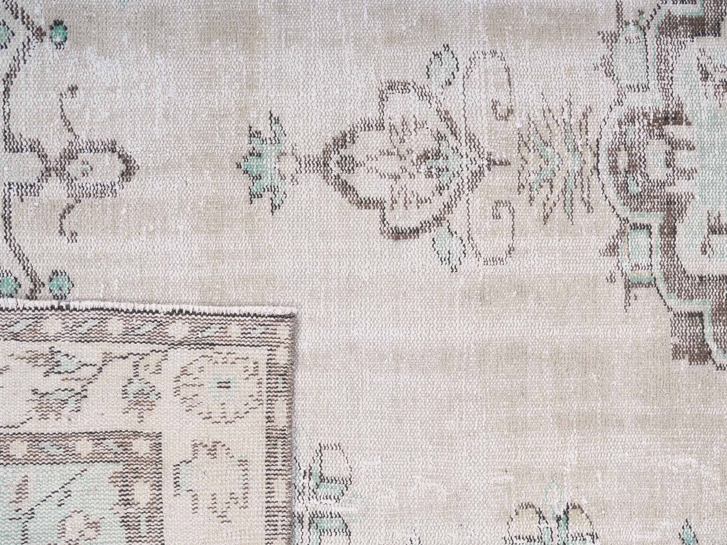 Turkish Manisa area rug in cream and greige, view 10 of 10
