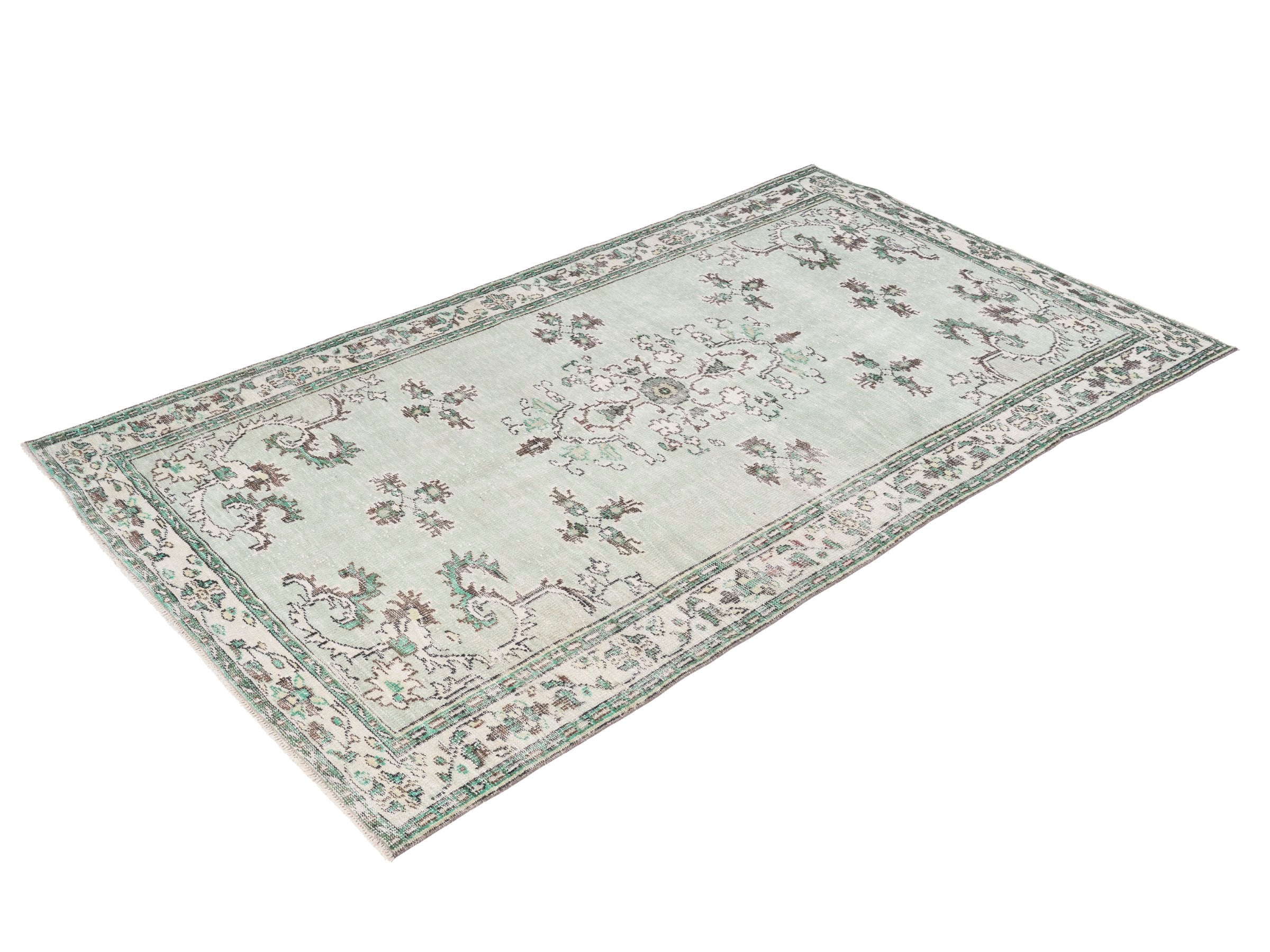 Turkish Manisa area rug in cream and taupe, view 3 of 10