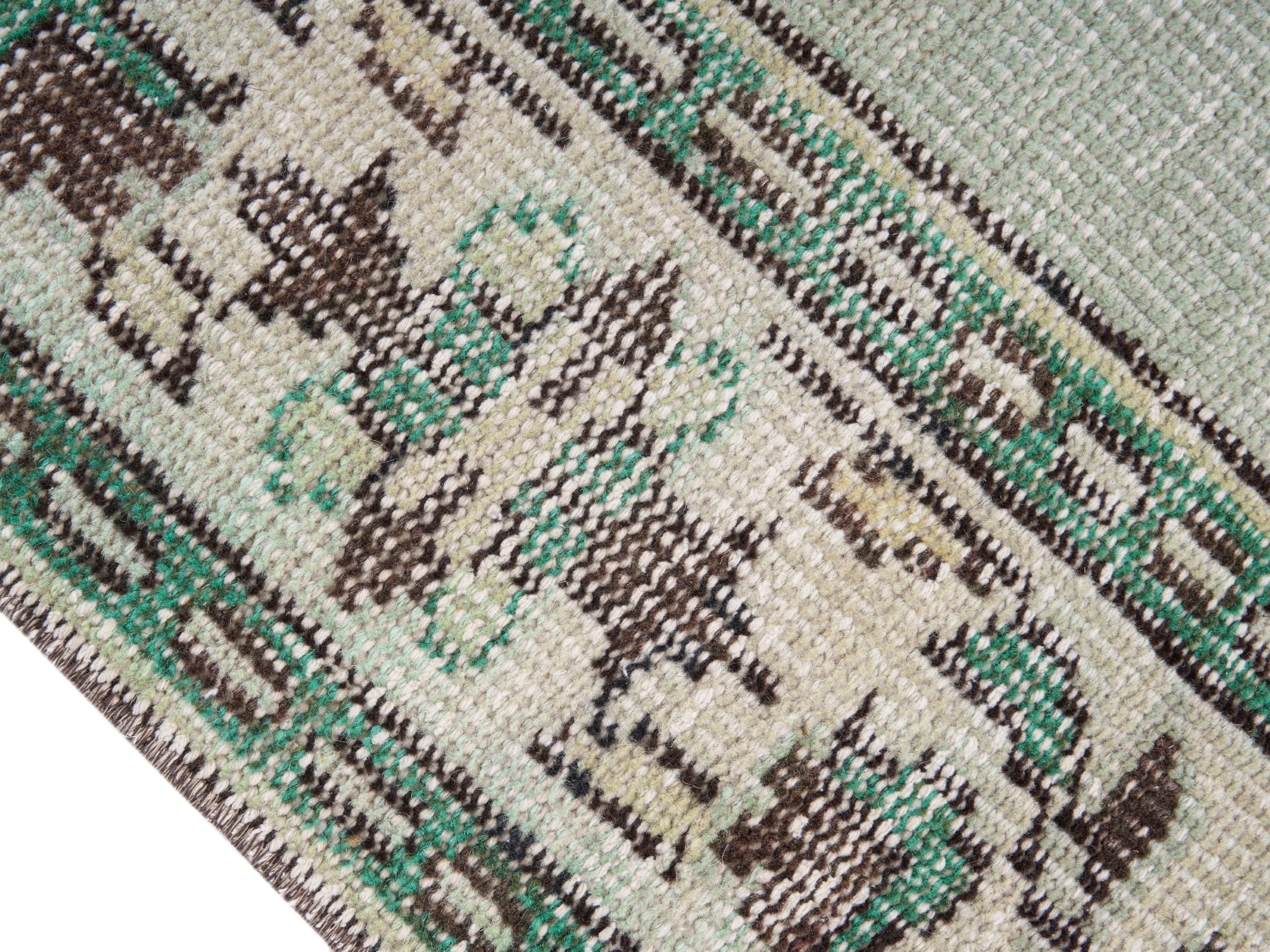 Turkish Manisa area rug in cream and taupe, view 6 of 10