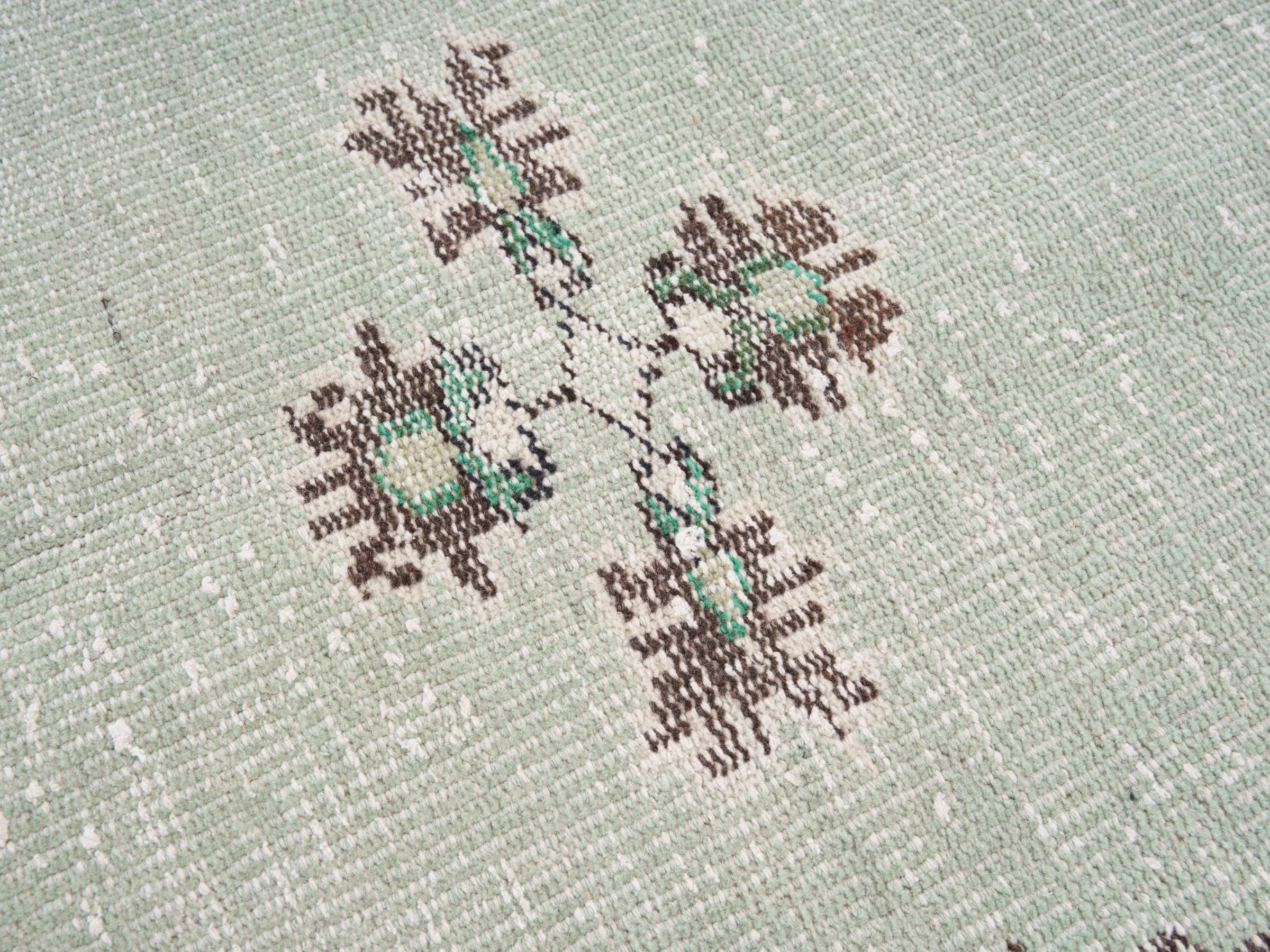Turkish Manisa area rug in cream and taupe, view 7 of 10