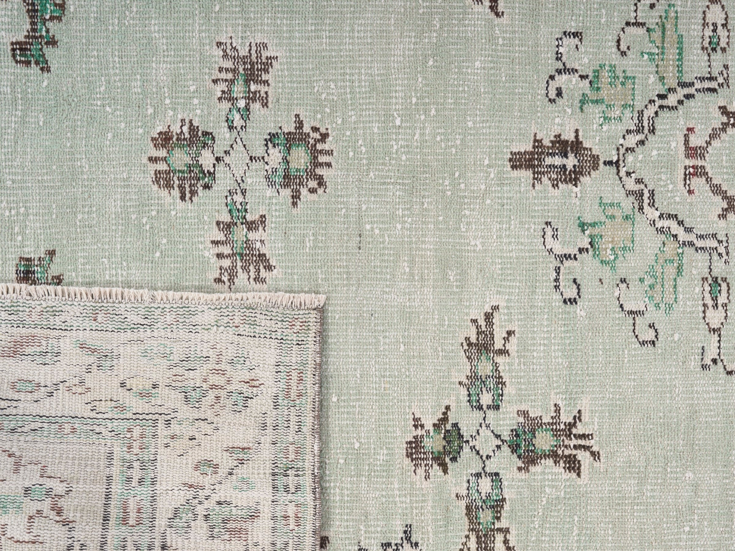 Turkish Manisa area rug in cream and taupe, view 10 of 10