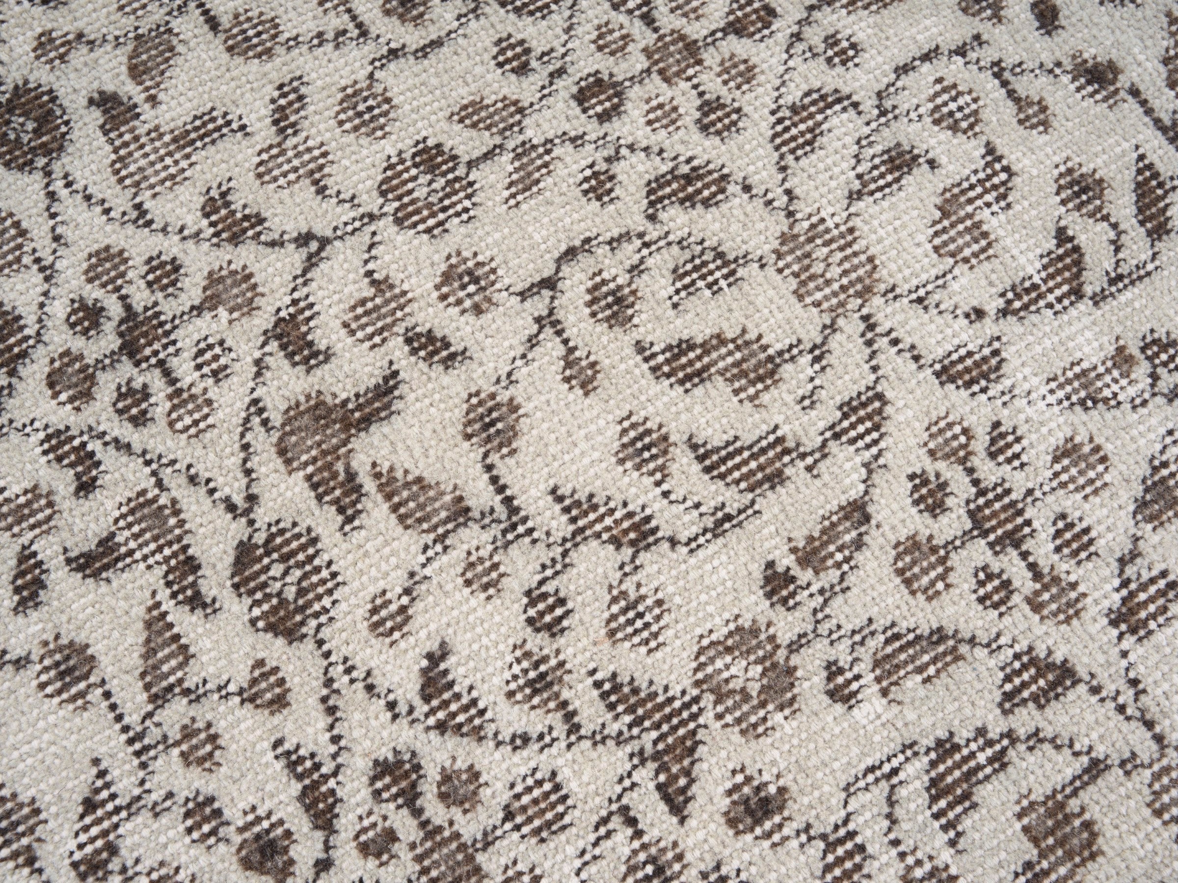Turkish Isparta area rug in cream and greige, view 7 of 10