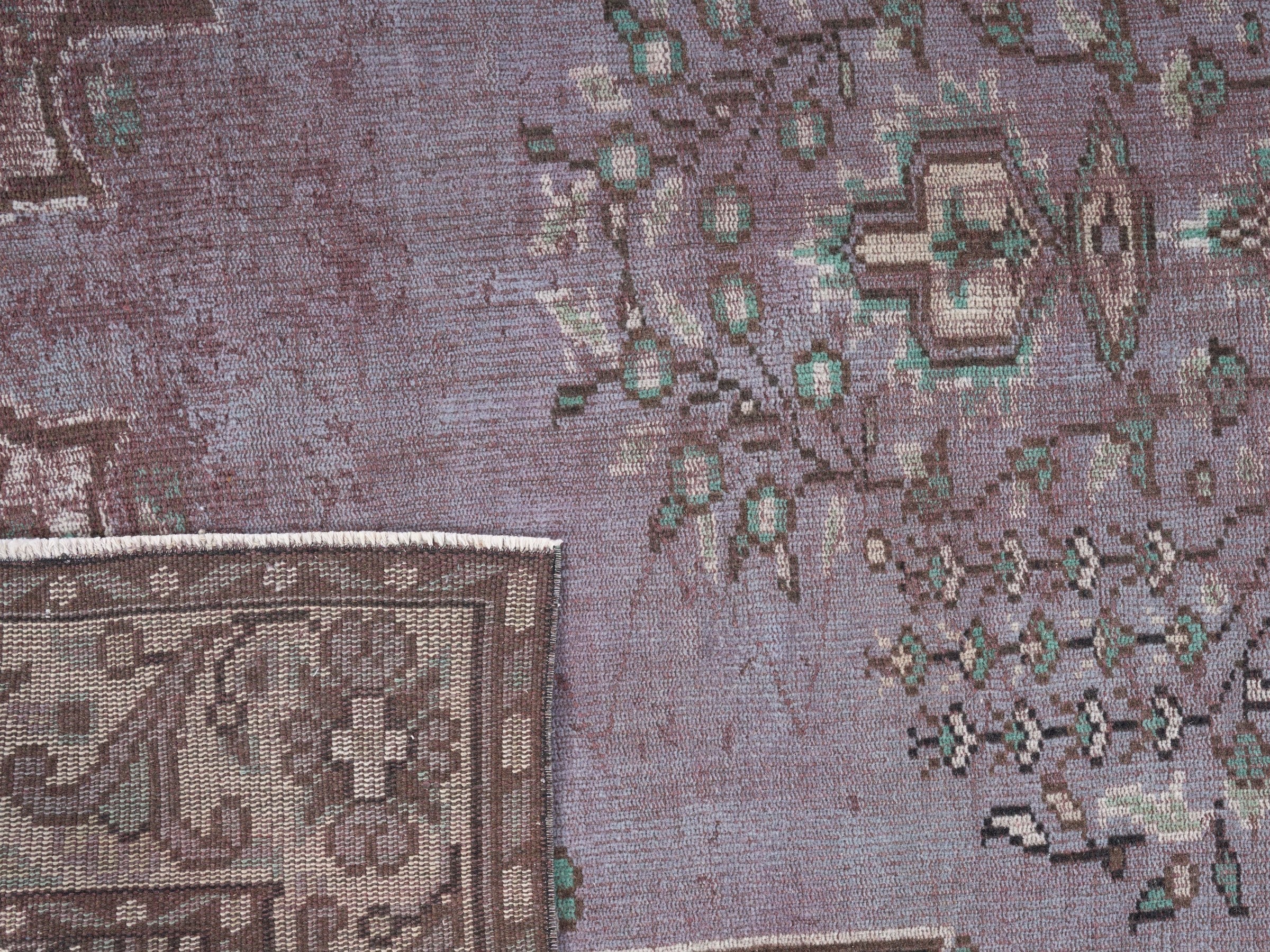 Turkish Manisa area rug in dusty rose and cream, view 10 of 10