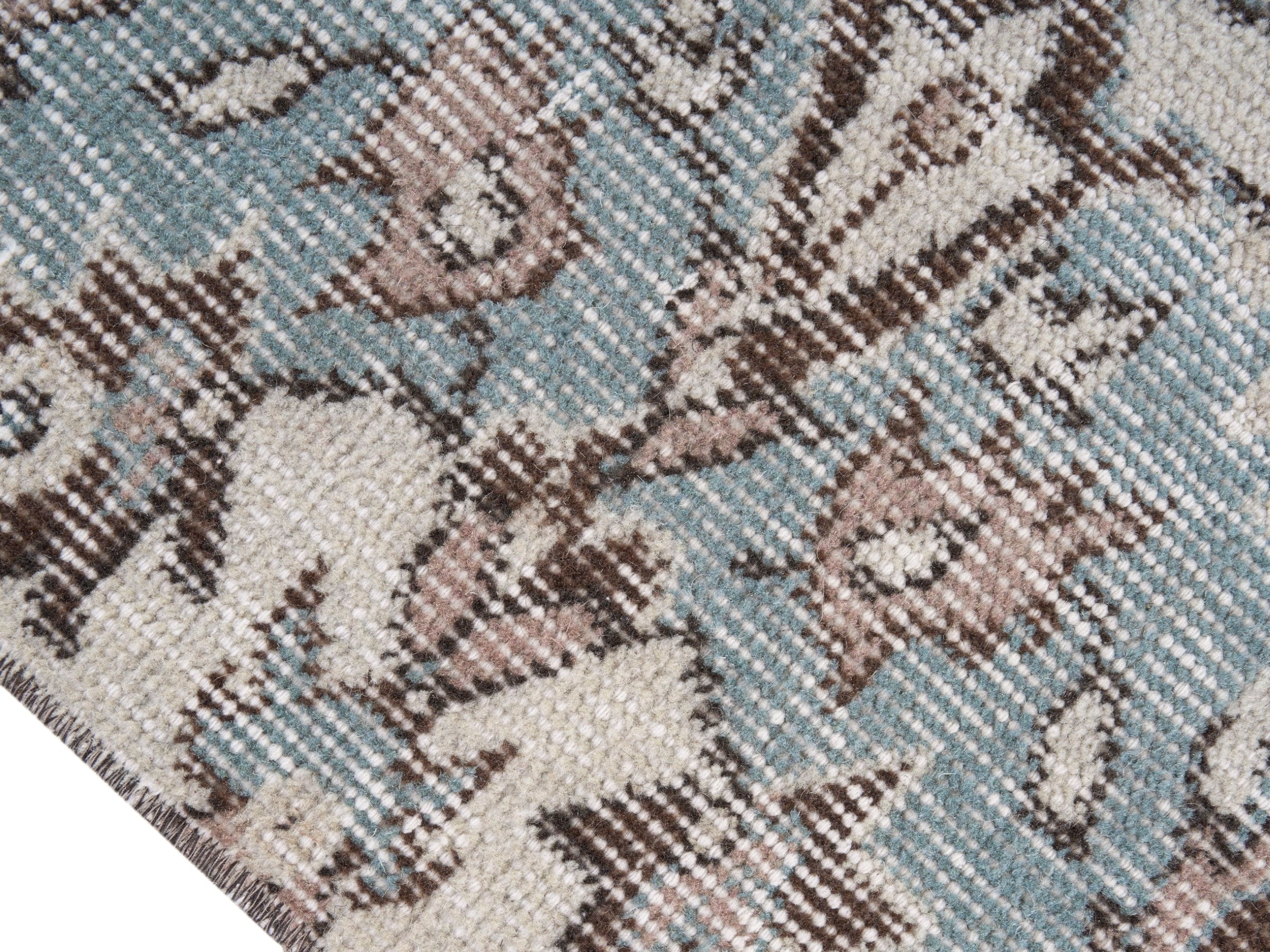 Turkish Isparta area rug in ivory and taupe, view 6 of 10