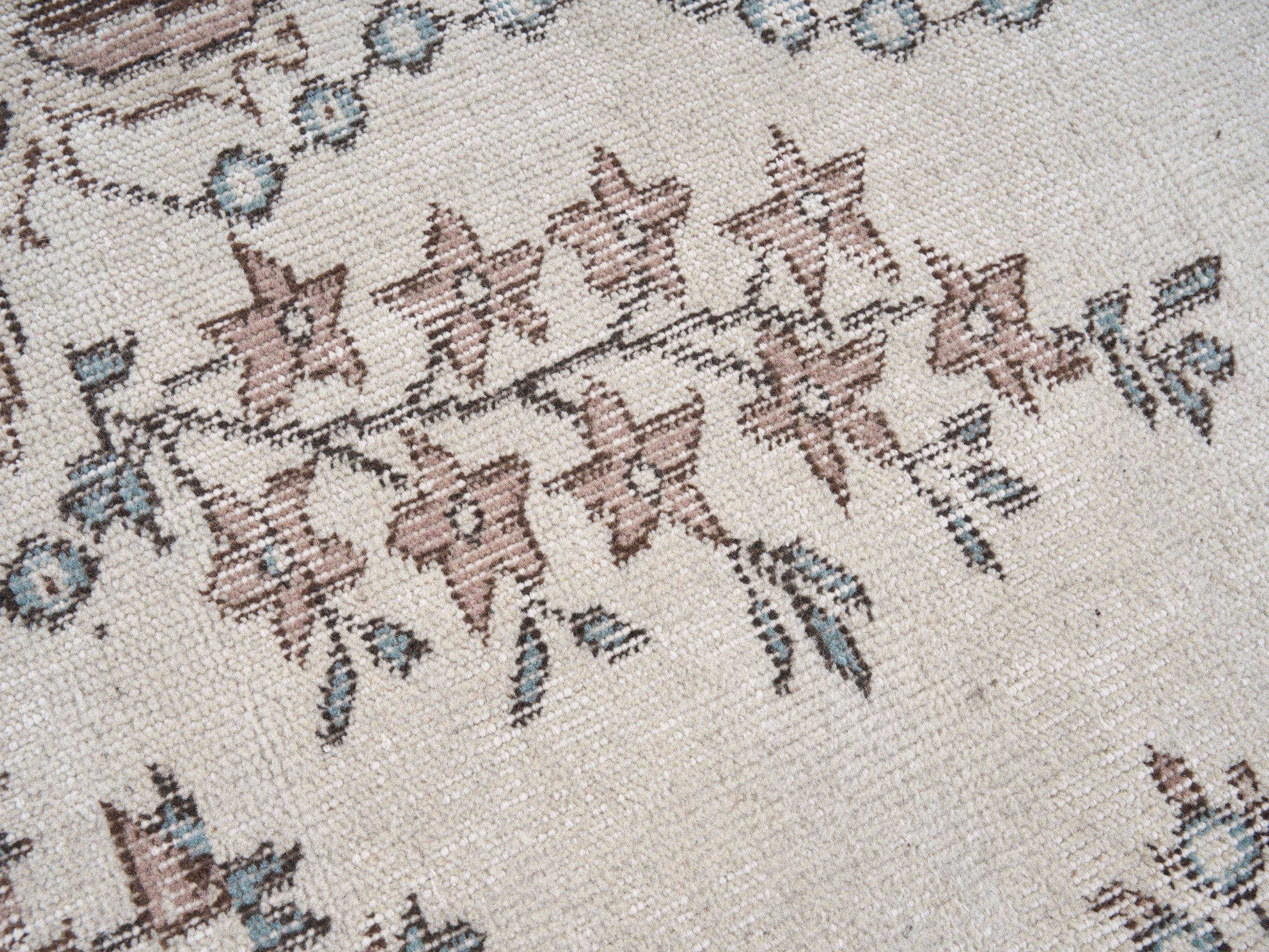 Turkish Isparta area rug in ivory and taupe, view 7 of 10