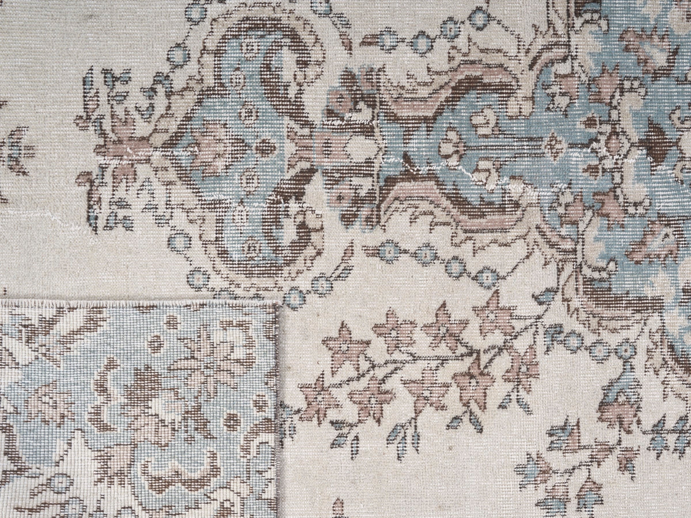 Turkish Isparta area rug in ivory and taupe, view 10 of 10