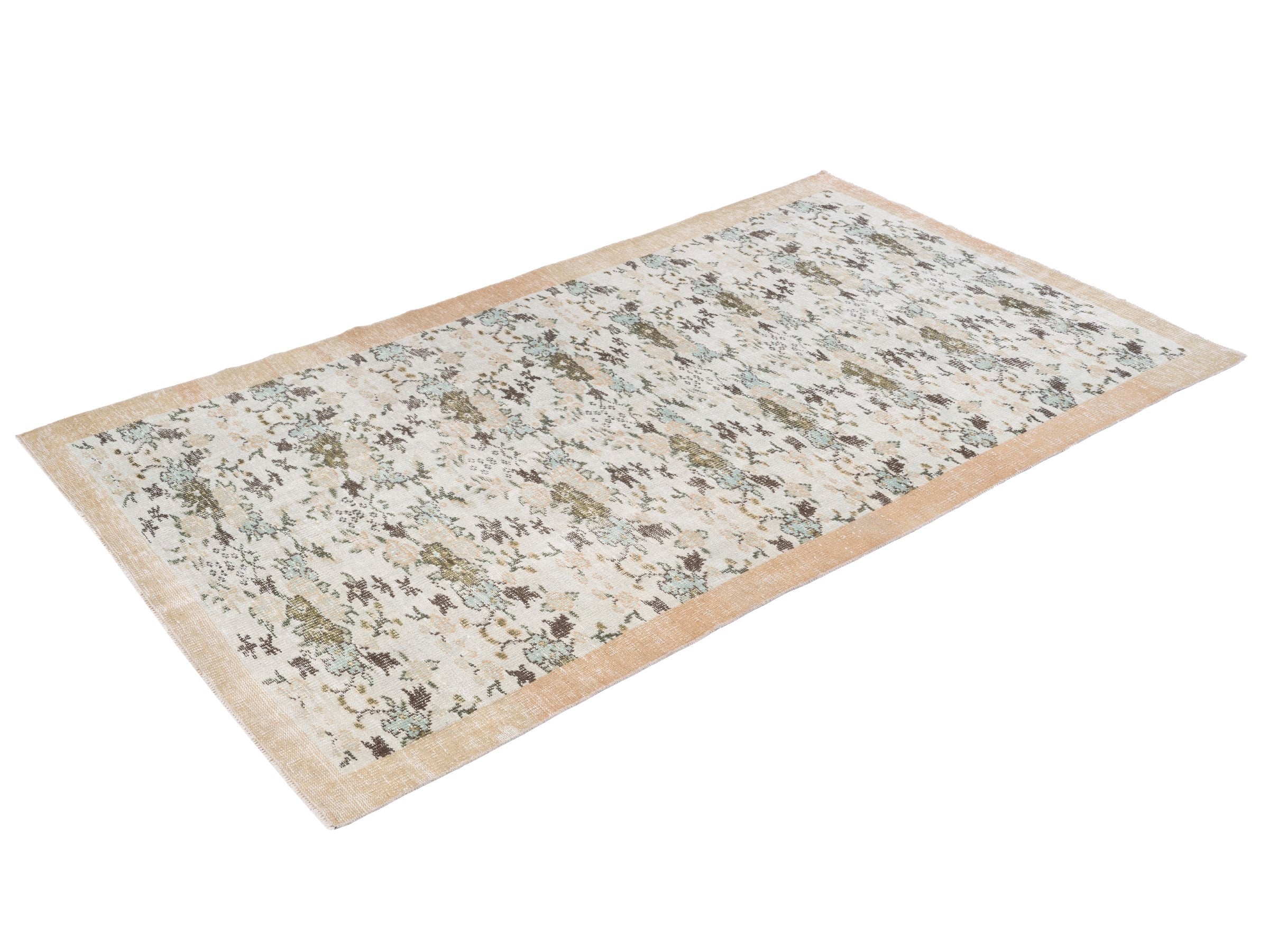 Turkish Manisa area rug in cream and tan, view 3 of 10